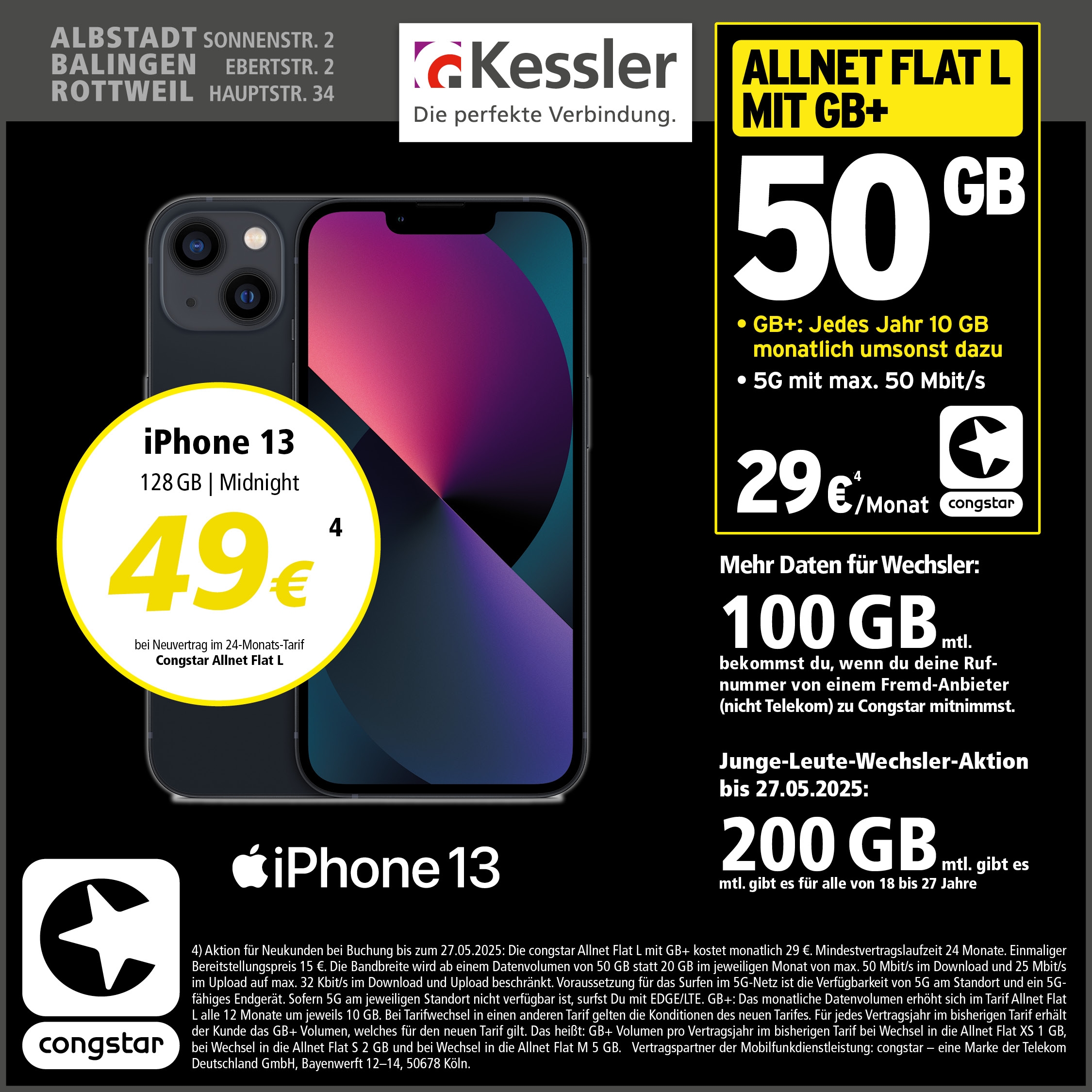Congstar Allnet L mit GB+ und Apple IPhone 13