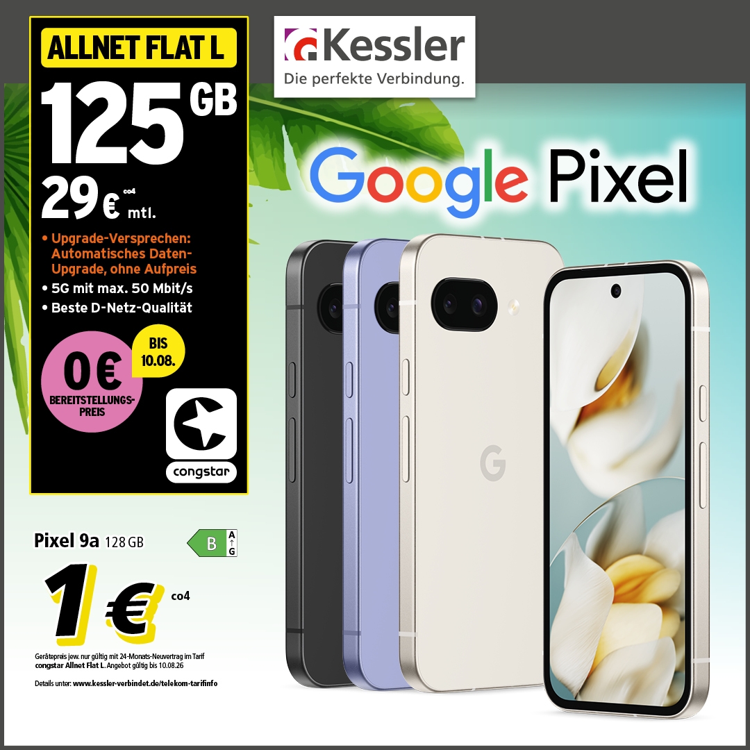 Congstar Allnet L mit GB+ und Google Pixel 9a