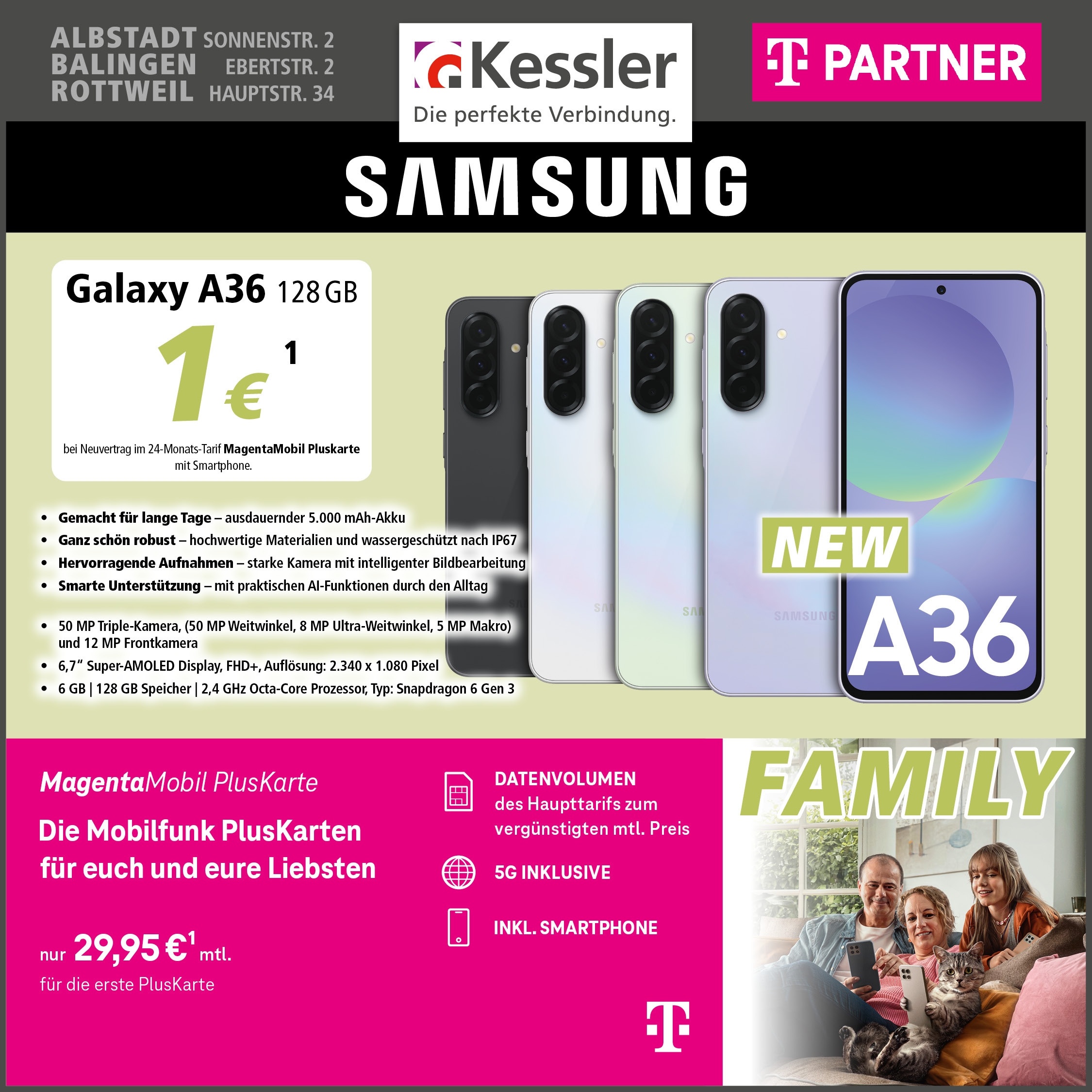 MagentaMobil PlusKarte mit Galaxy A36 128GB
