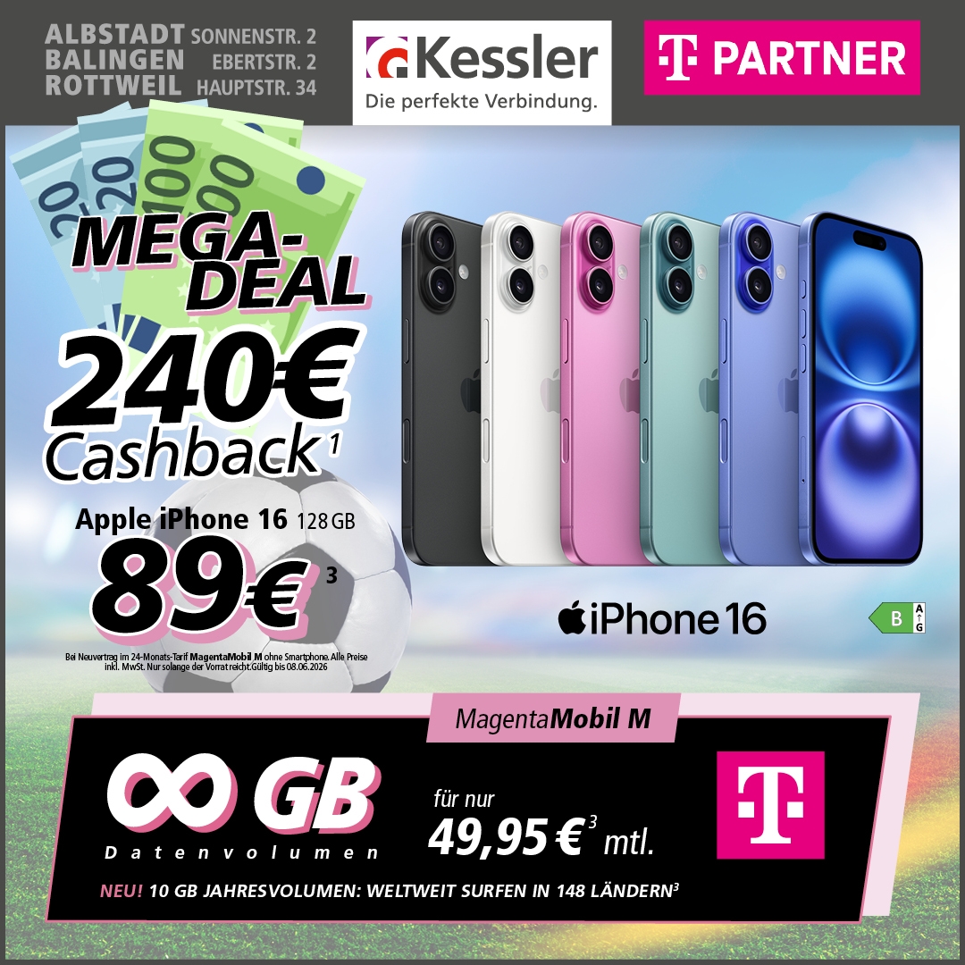 Magenta Mobil M mit Apple iPhone 16