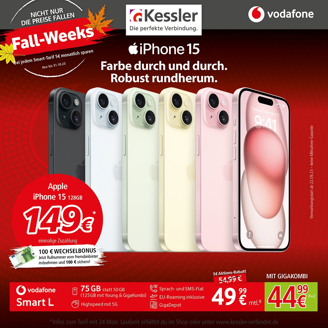 Vodafone Smart L mit iPhone 15