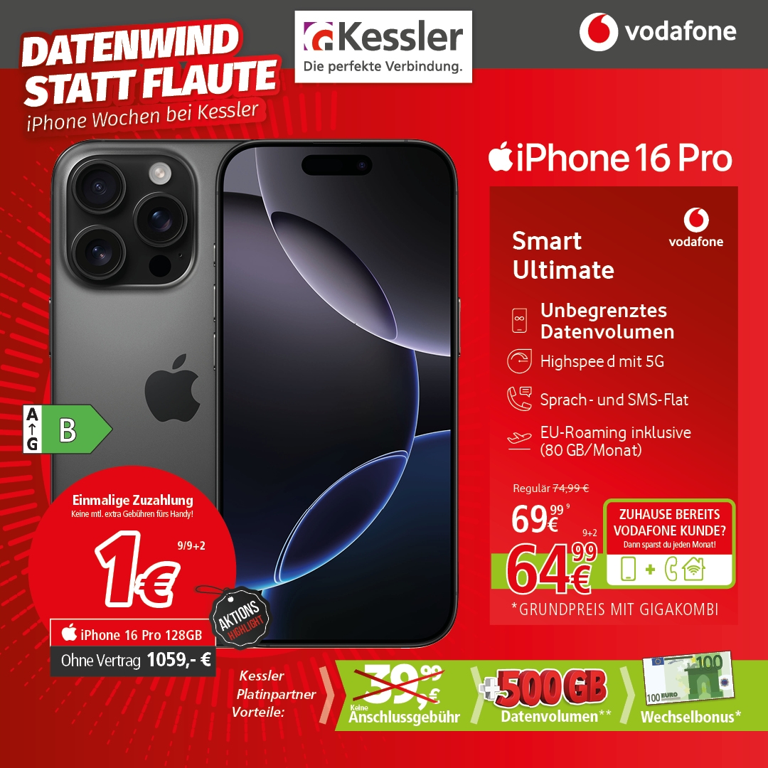 Vodafone Smart Ultimate mit IPhone 16 Pro