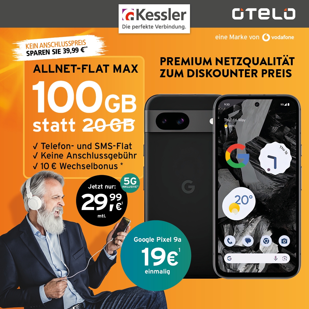 OTELO Allnet-Flat Max mit Google Pixel 9a