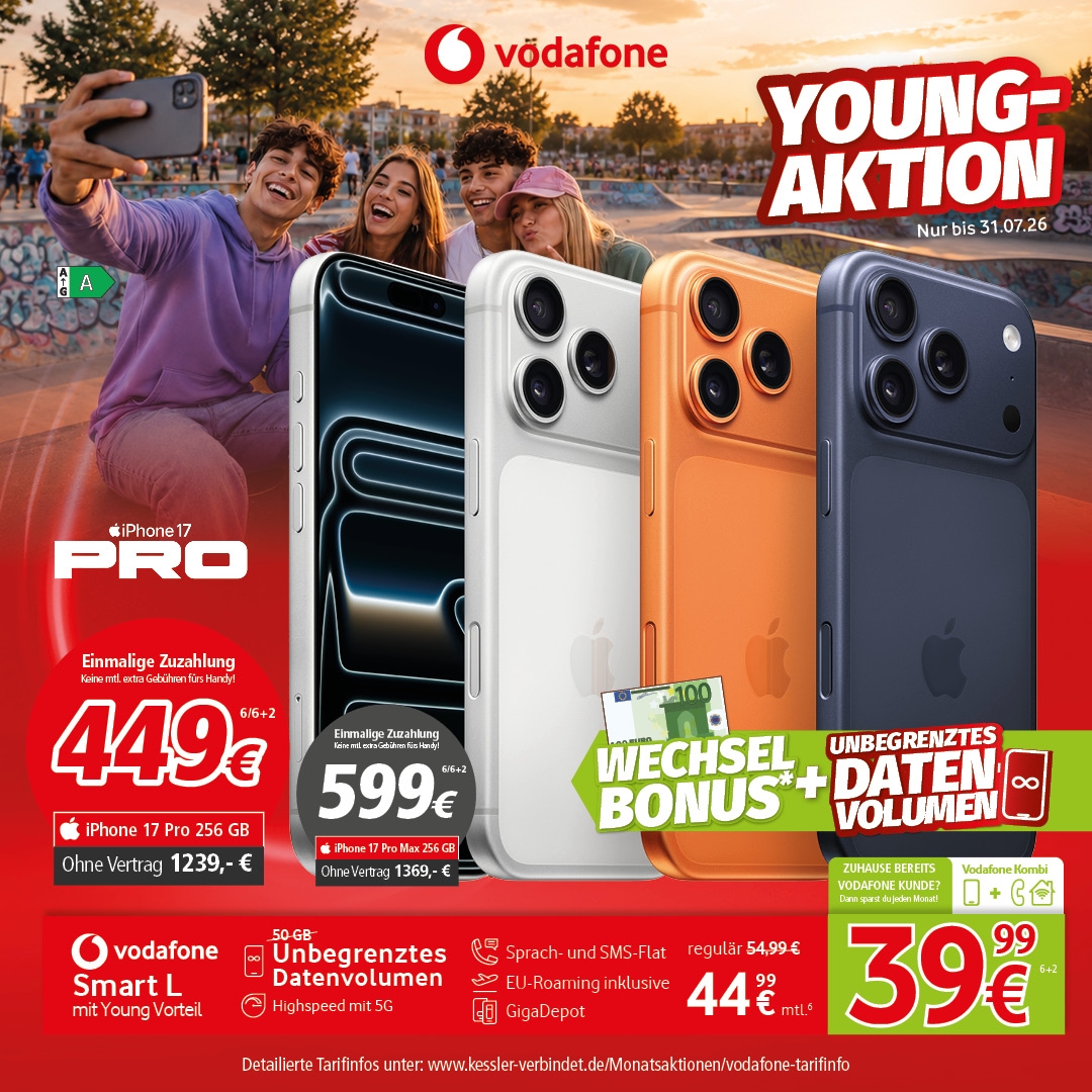 Vodafone Smart L Young m. iPhone 17 Pro 256GB