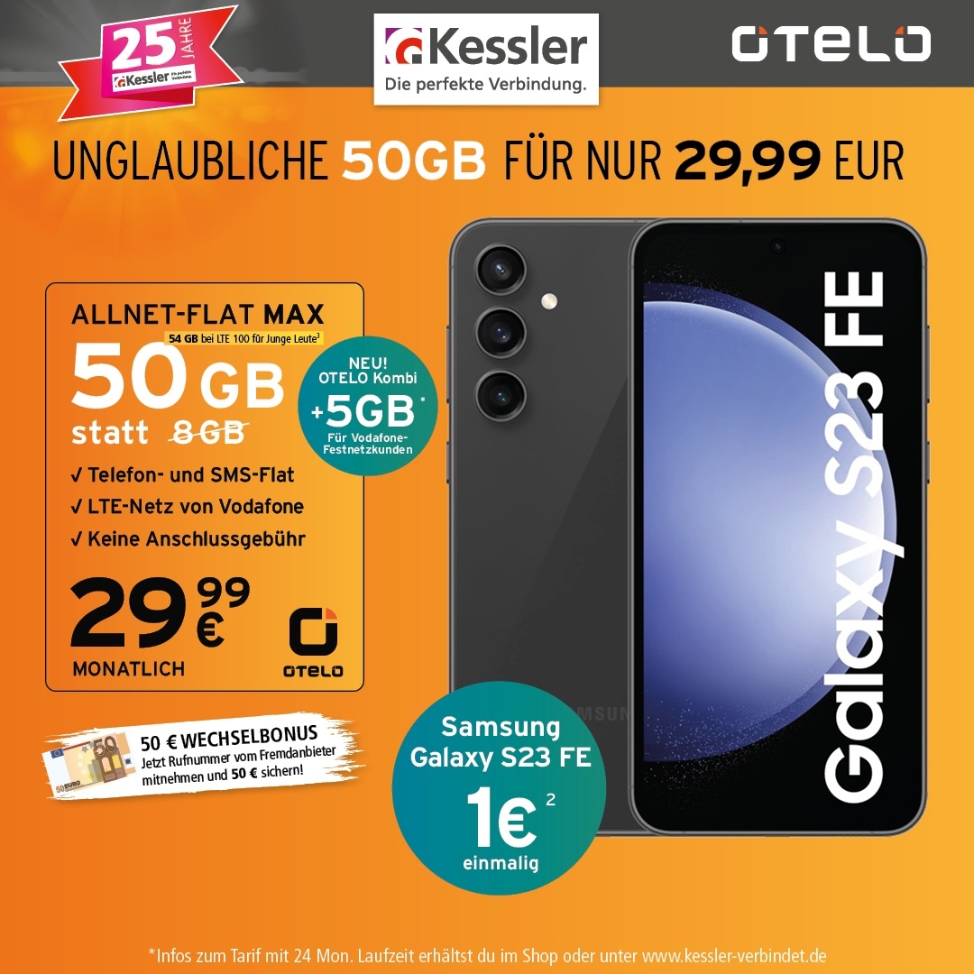OTELO Max 50GB mit Samsung Galaxy S23 FE