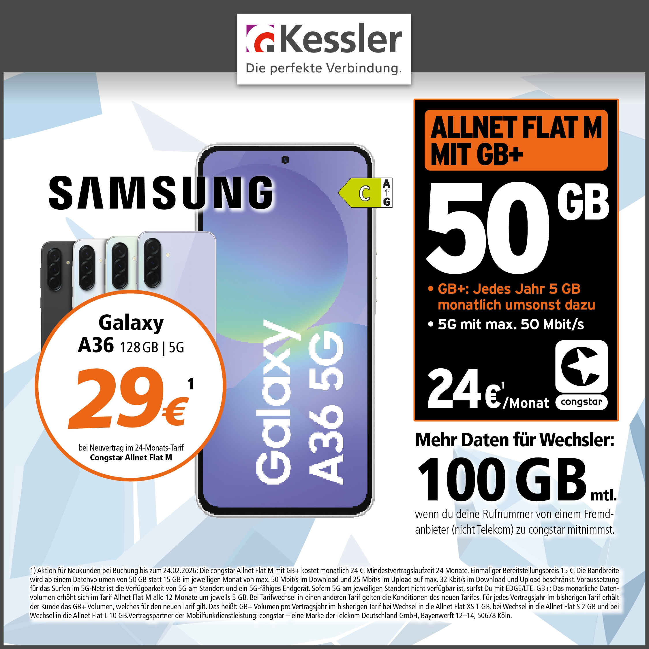 Congstar Allnet M mit GB+ und Samsung A36 5G