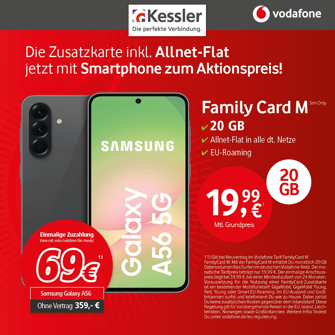 Vodafone FamilyCard M m. Samsung A56 5G