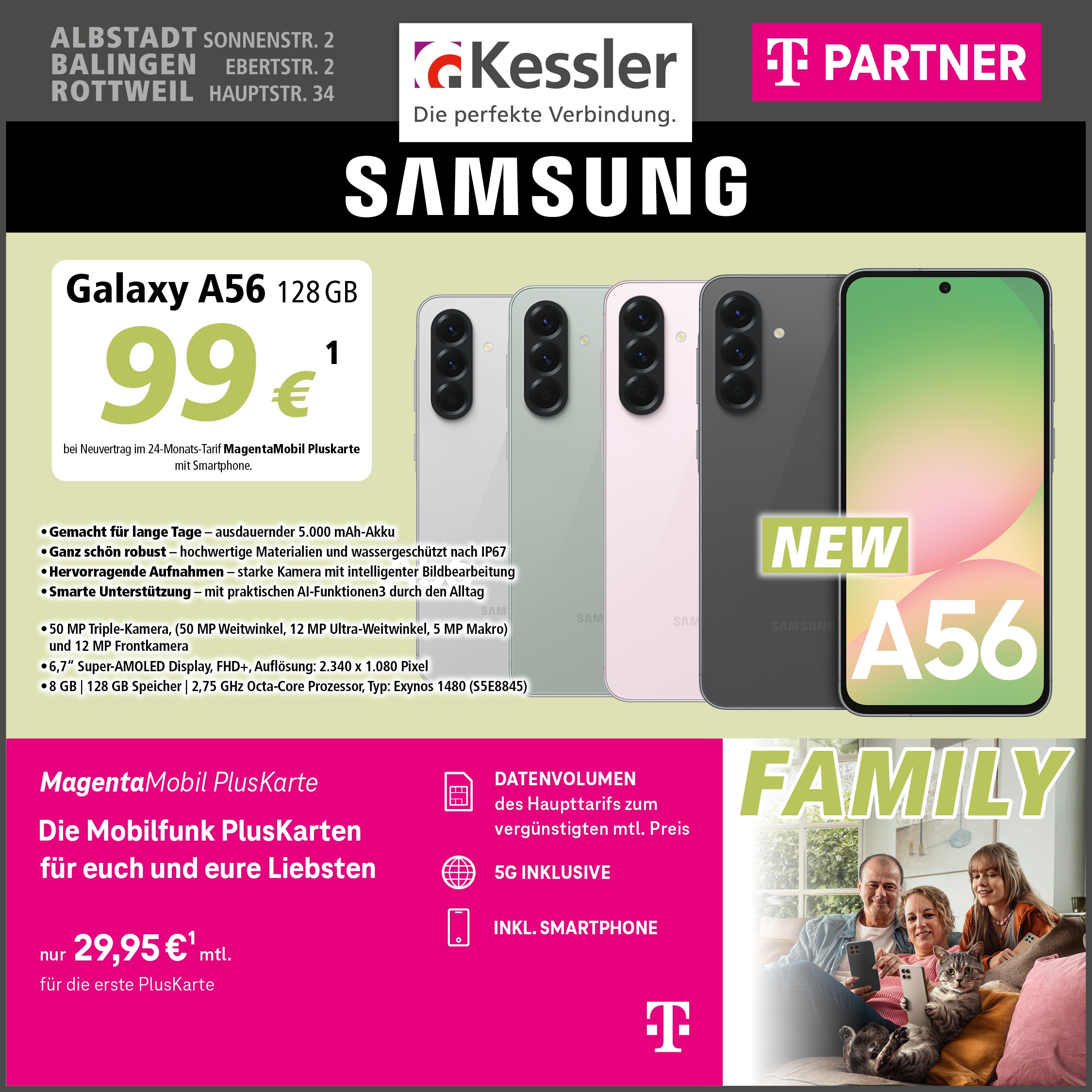 MagentaMobil PlusKarte mit Galaxy A56 128GB