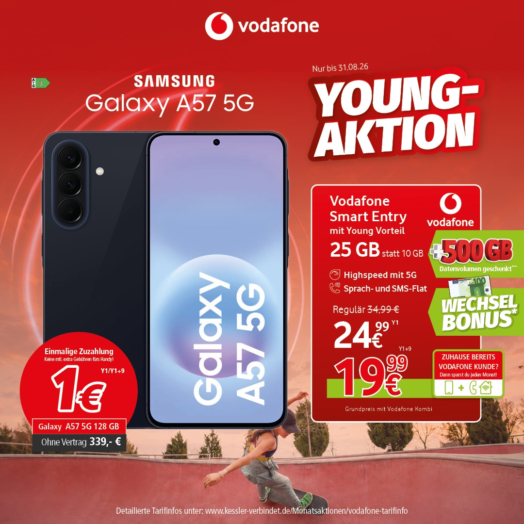 Vodafone Smart Entry Young m. Samsung A57 128GB