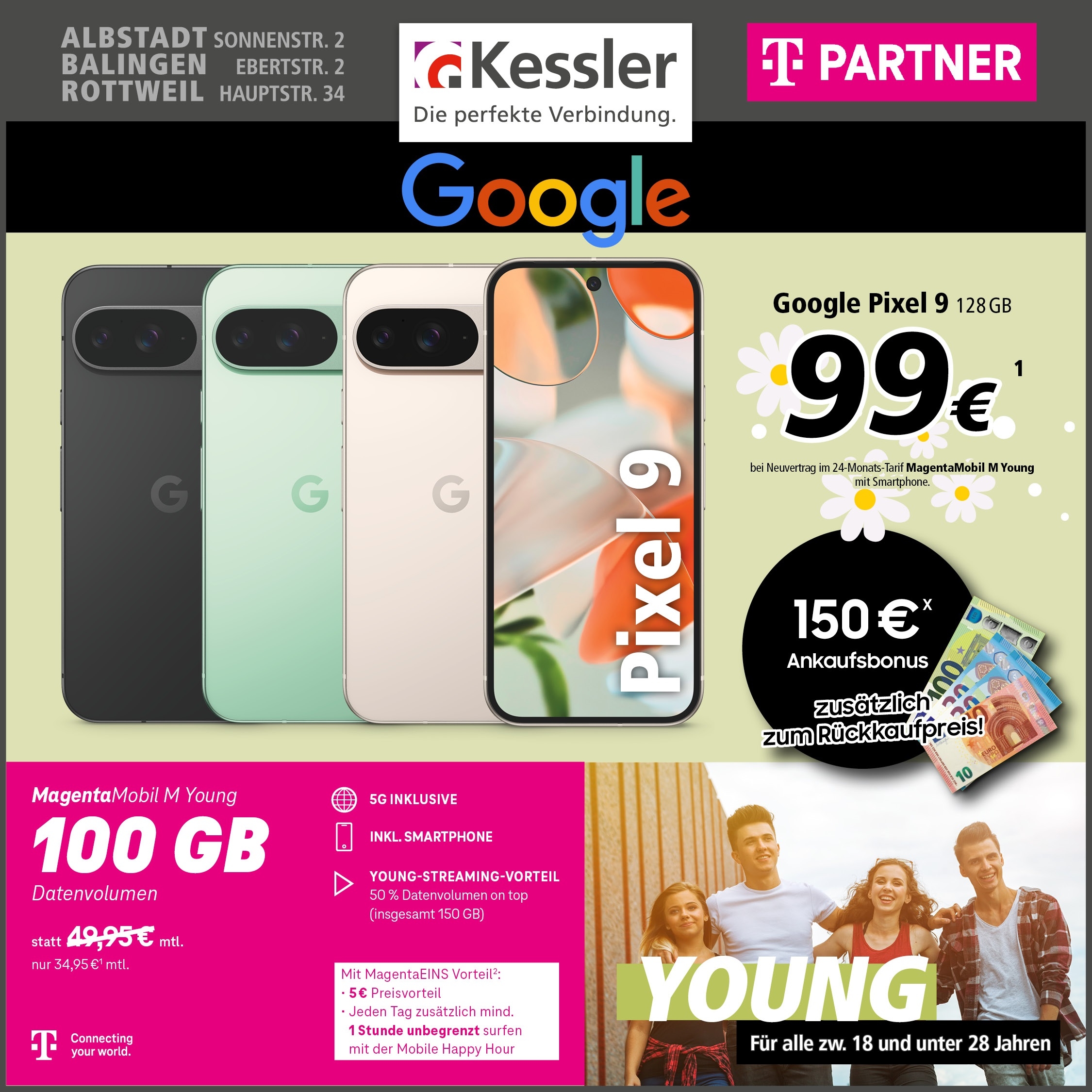MagentaMobil M Young mit Google Pixel 9 128GB