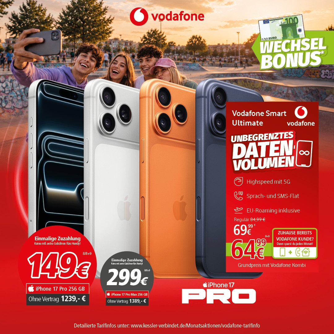 Vodafone Smart Ultimate mit IPhone 17 Pro