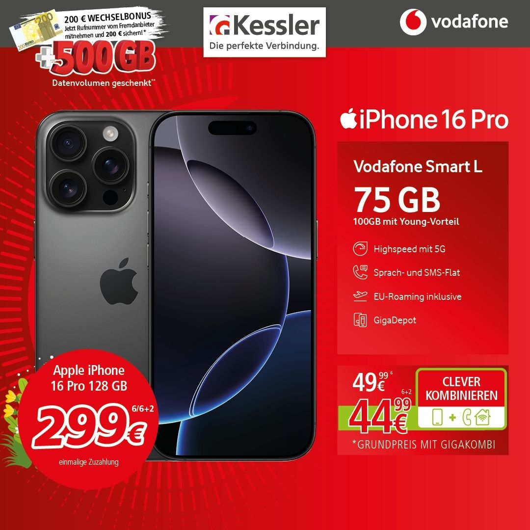 Vodafone Smart L mit Apple IPhone 16 Pro
