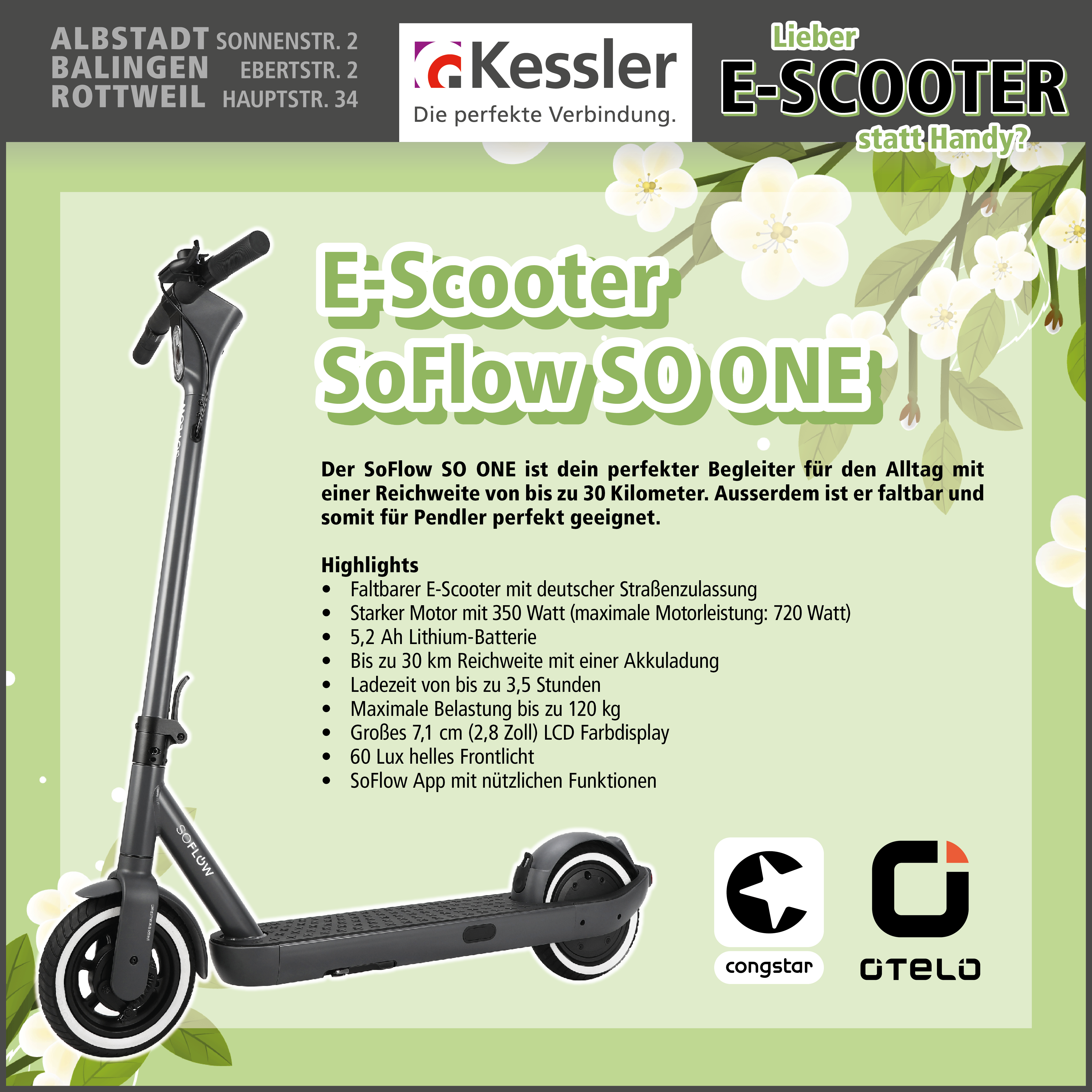 Congstar Allnet M mit GB+ mit SoFlow E-Scooter