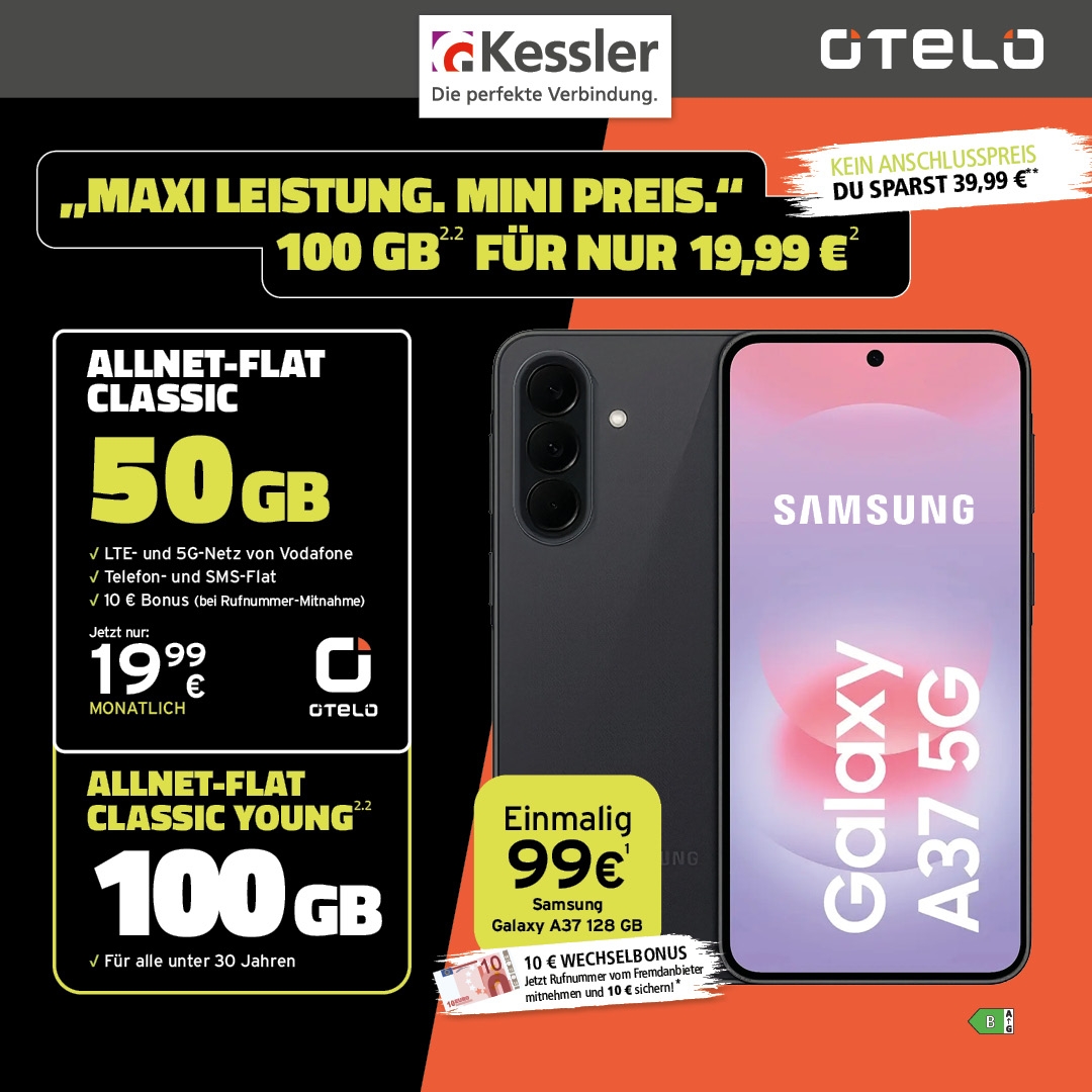 OTELO Allnet Classic mit Samsung Galaxy A37 128GB