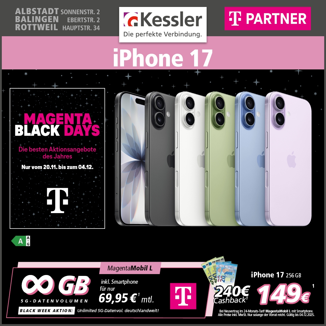 Magenta Mobil L mit Apple iPhone 17 256GB