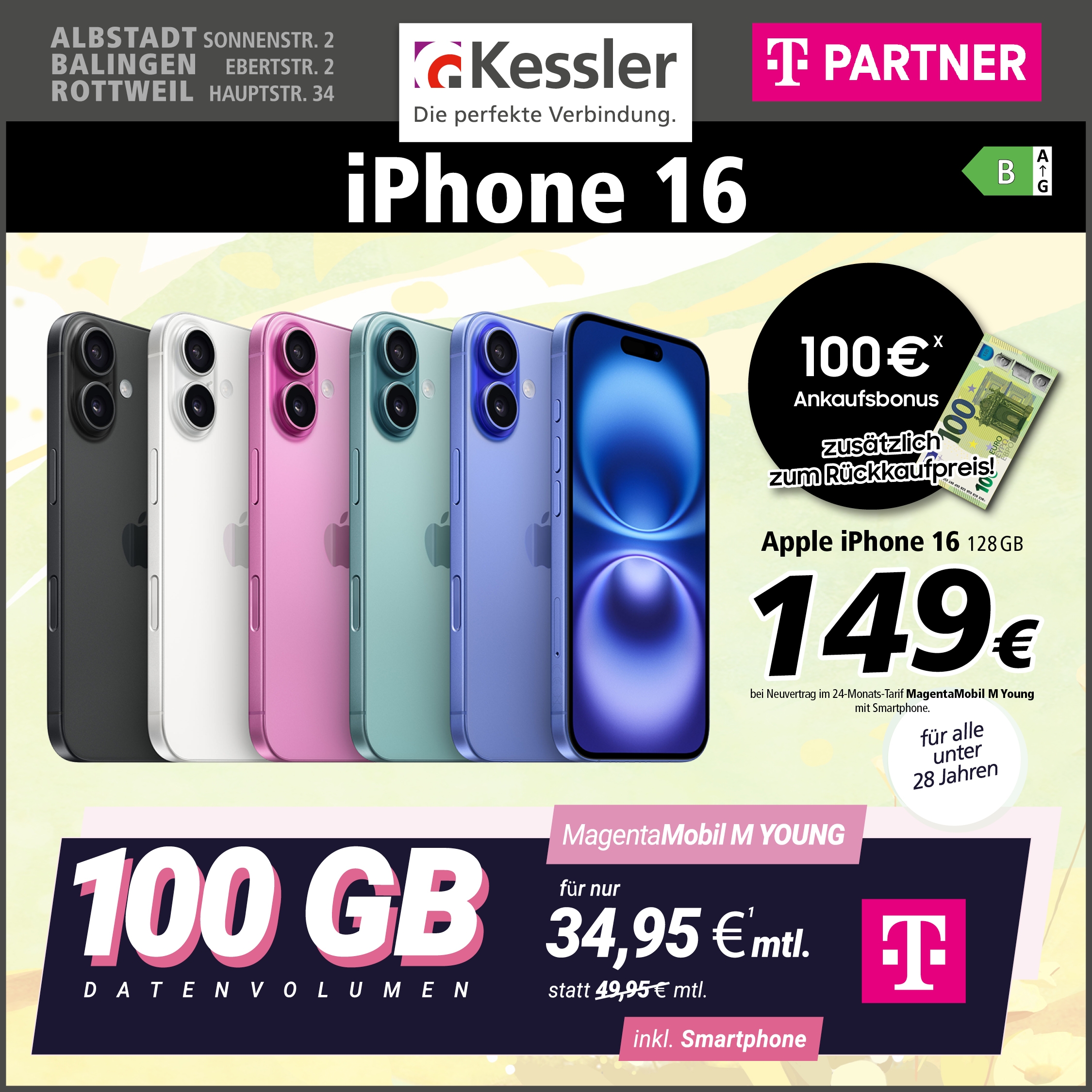 MagentaMobil M Young mit IPhone 16