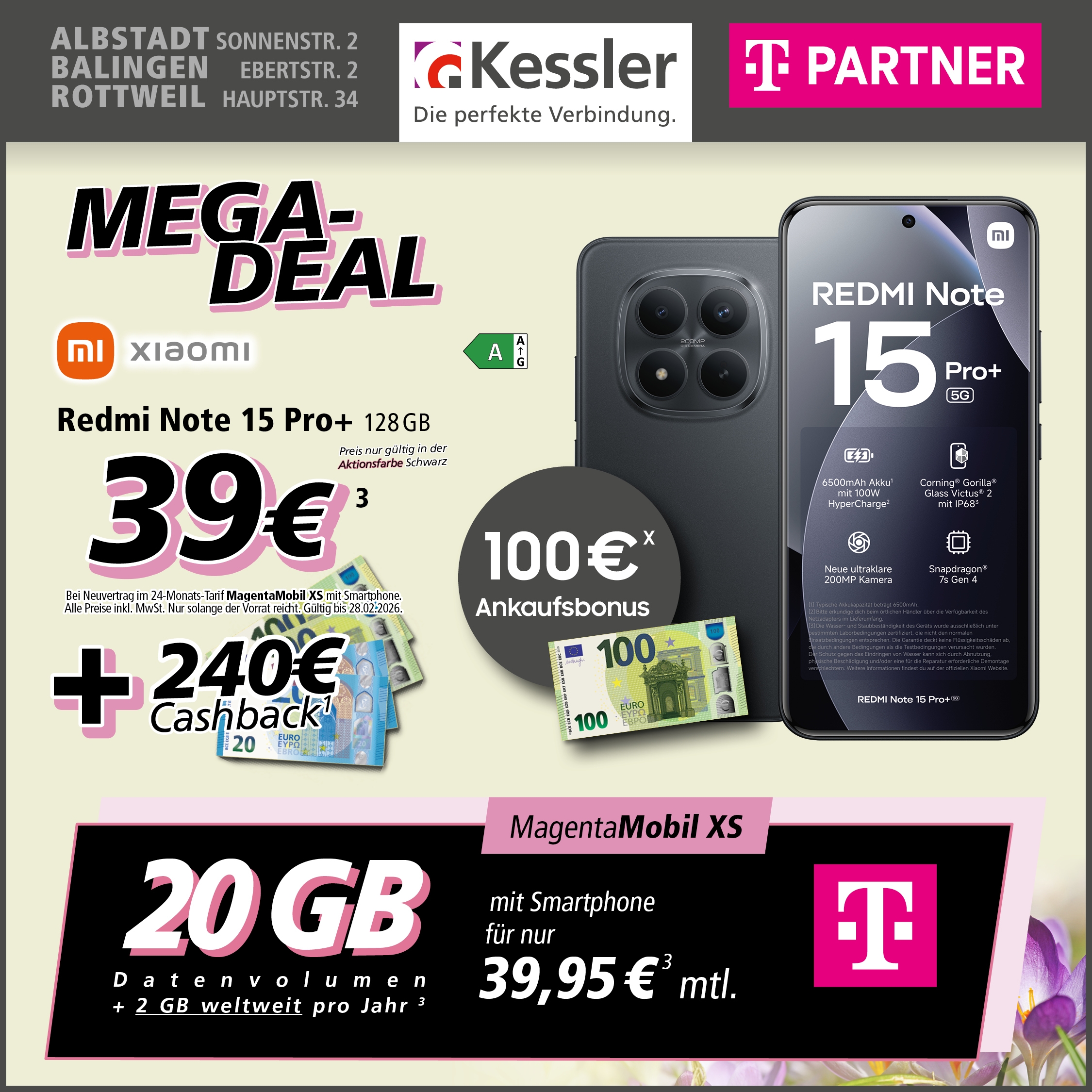 Magenta Mobil XS mit Xiaomi Redmi Note 15 Pro+