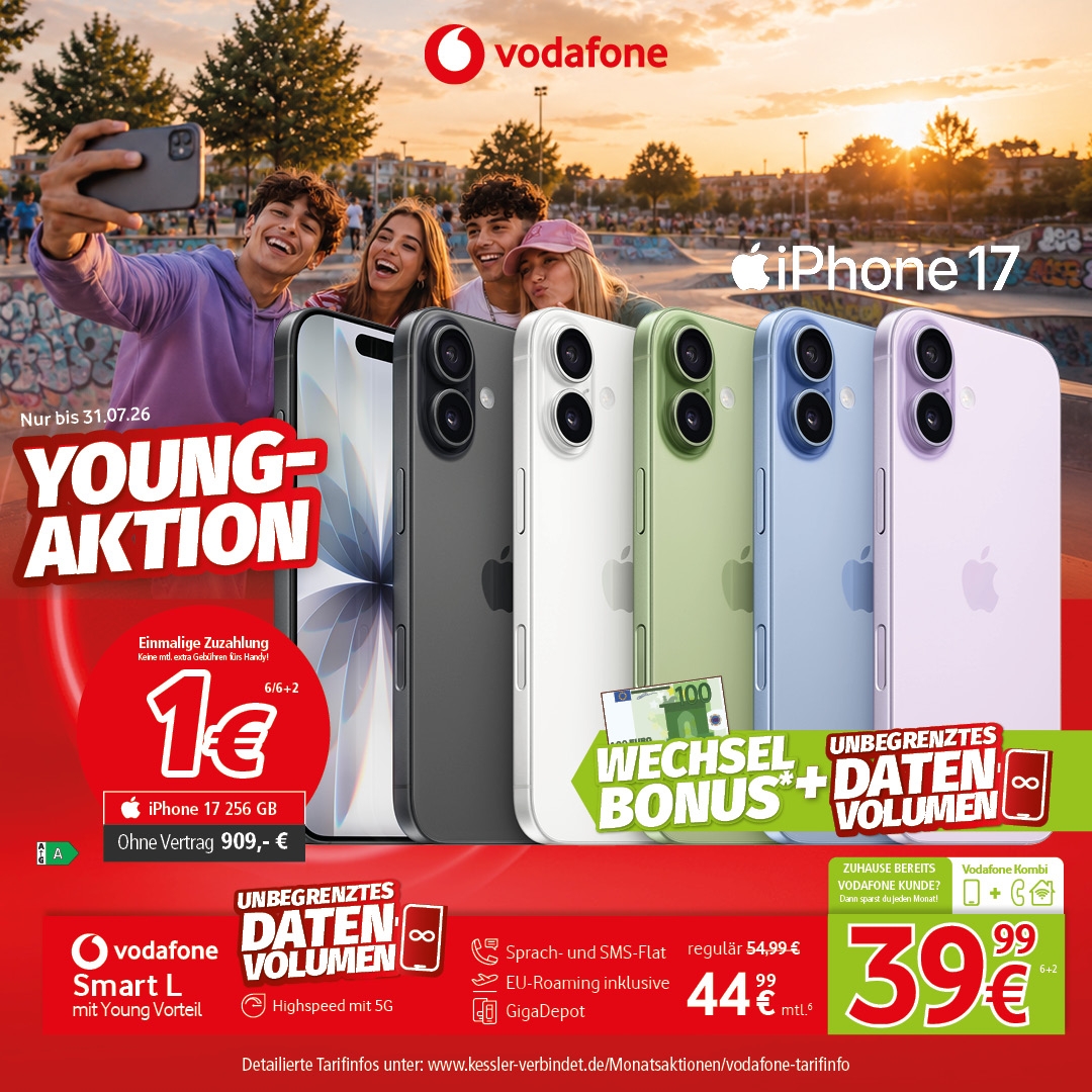 Vodafone Smart L Young mit iPhone 17 256GB