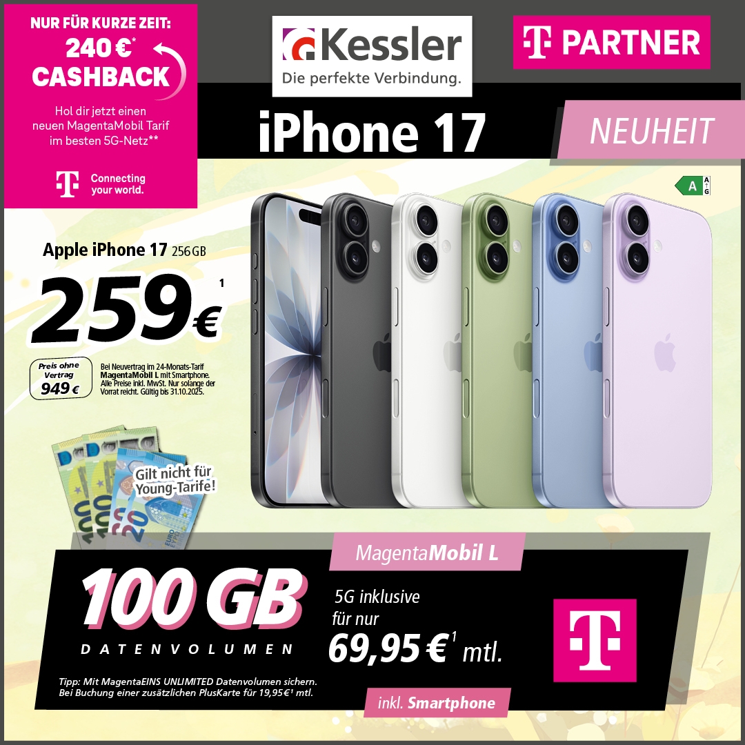 Magenta Mobil L mit Apple iPhone 17 256GB