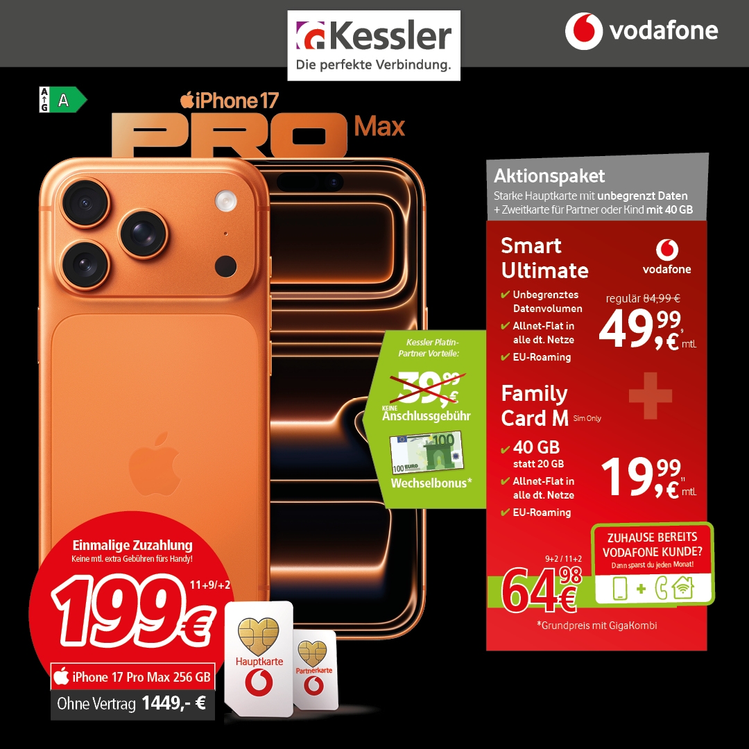 Smart Ultimate & FamilyCard mit iPhone 17 Pro Max