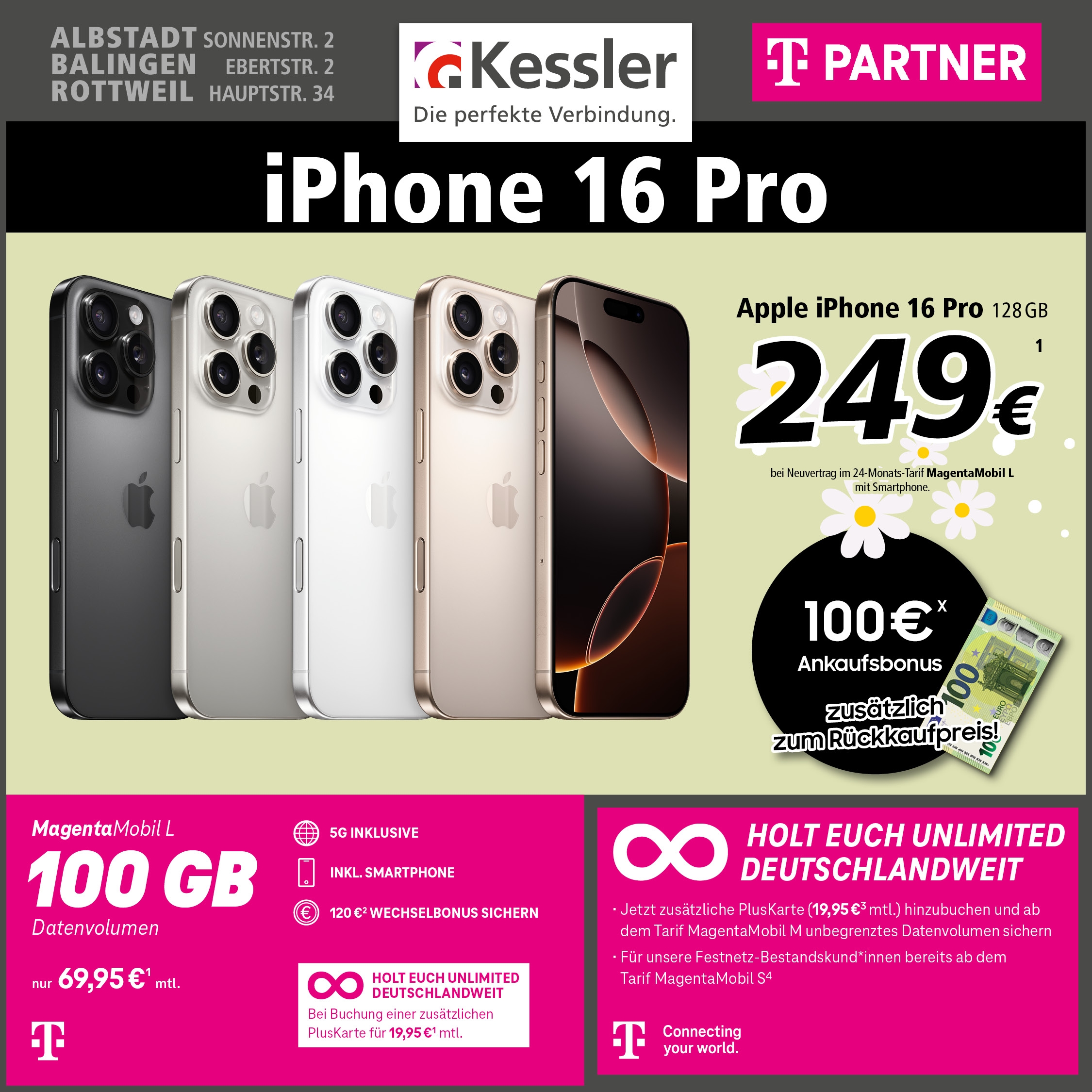 Magenta Mobil L mit Apple iPhone 16 Pro
