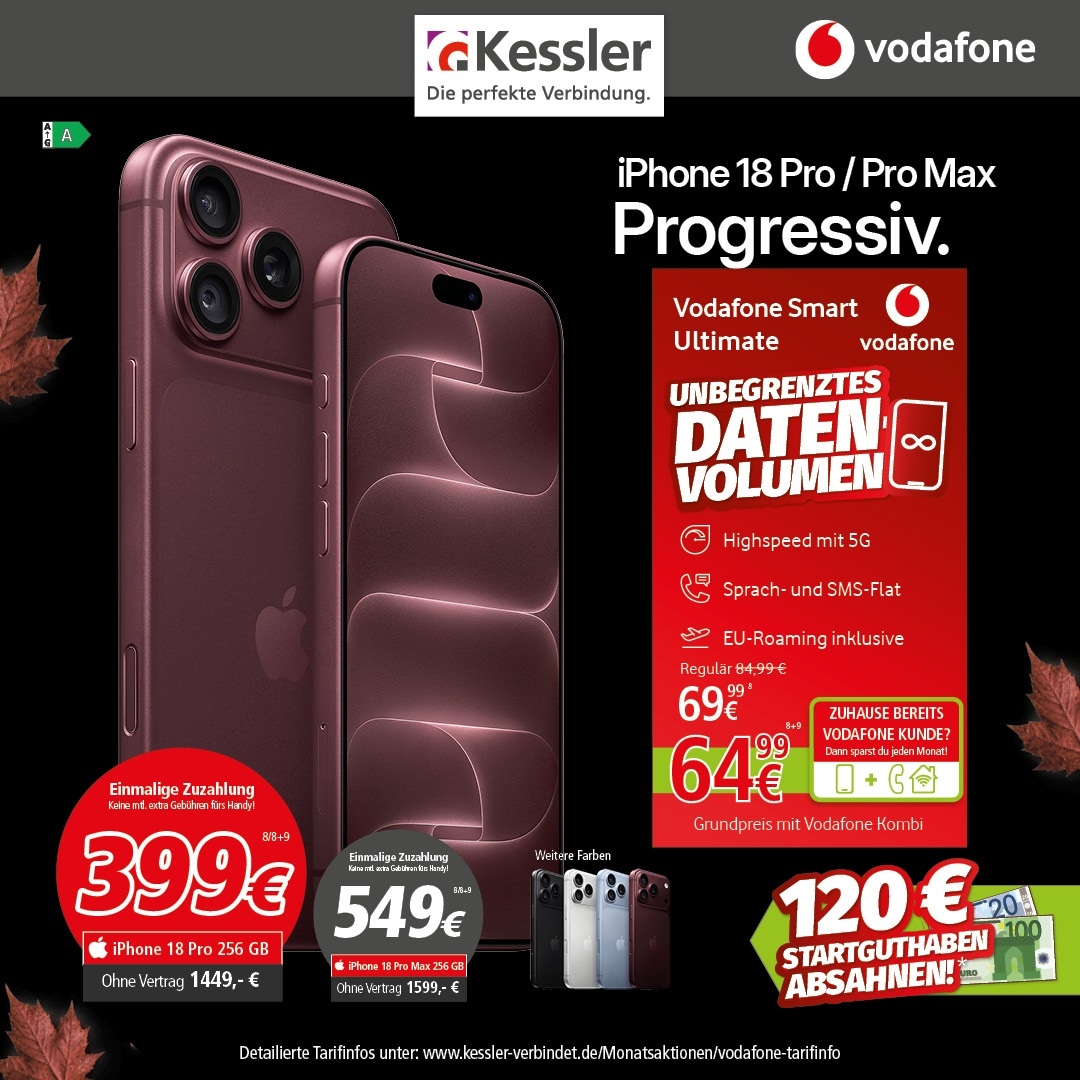 Vodafone Smart Ultimate mit iPhone 18 Pro 256GB