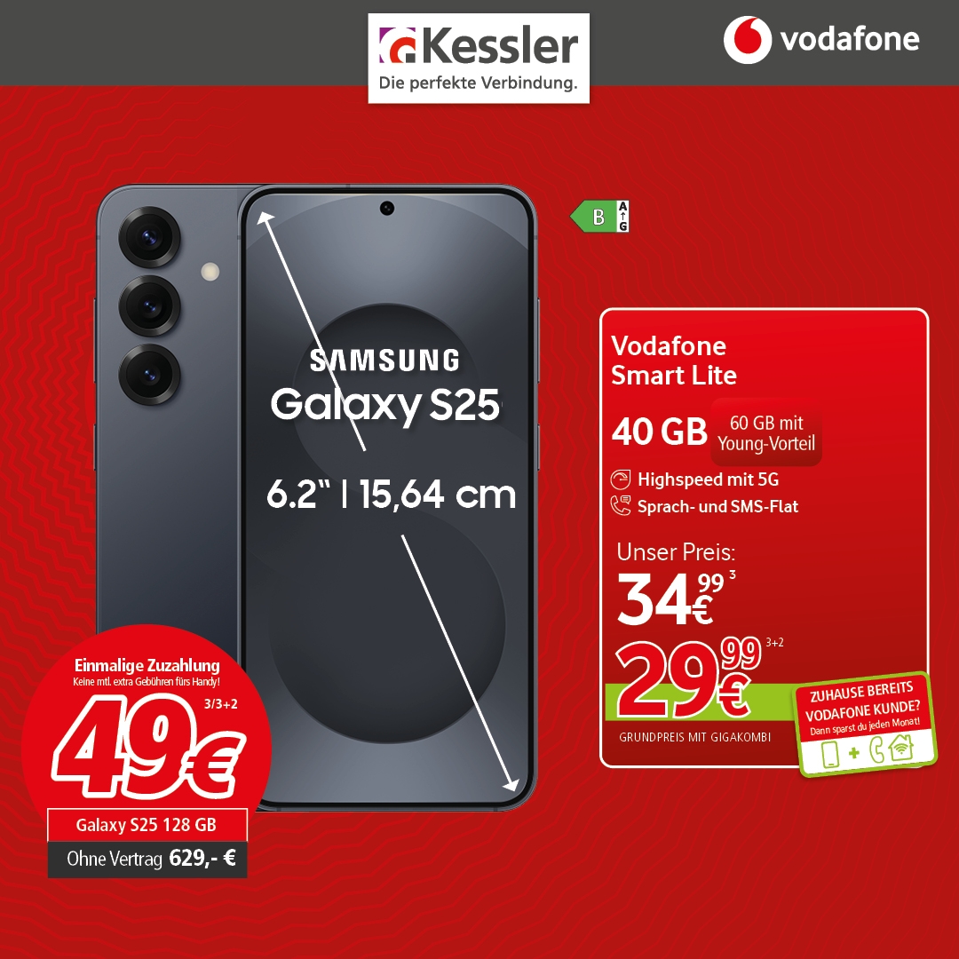 Vodafone Smart Lite mit Samsung Galaxy S25 128GB
