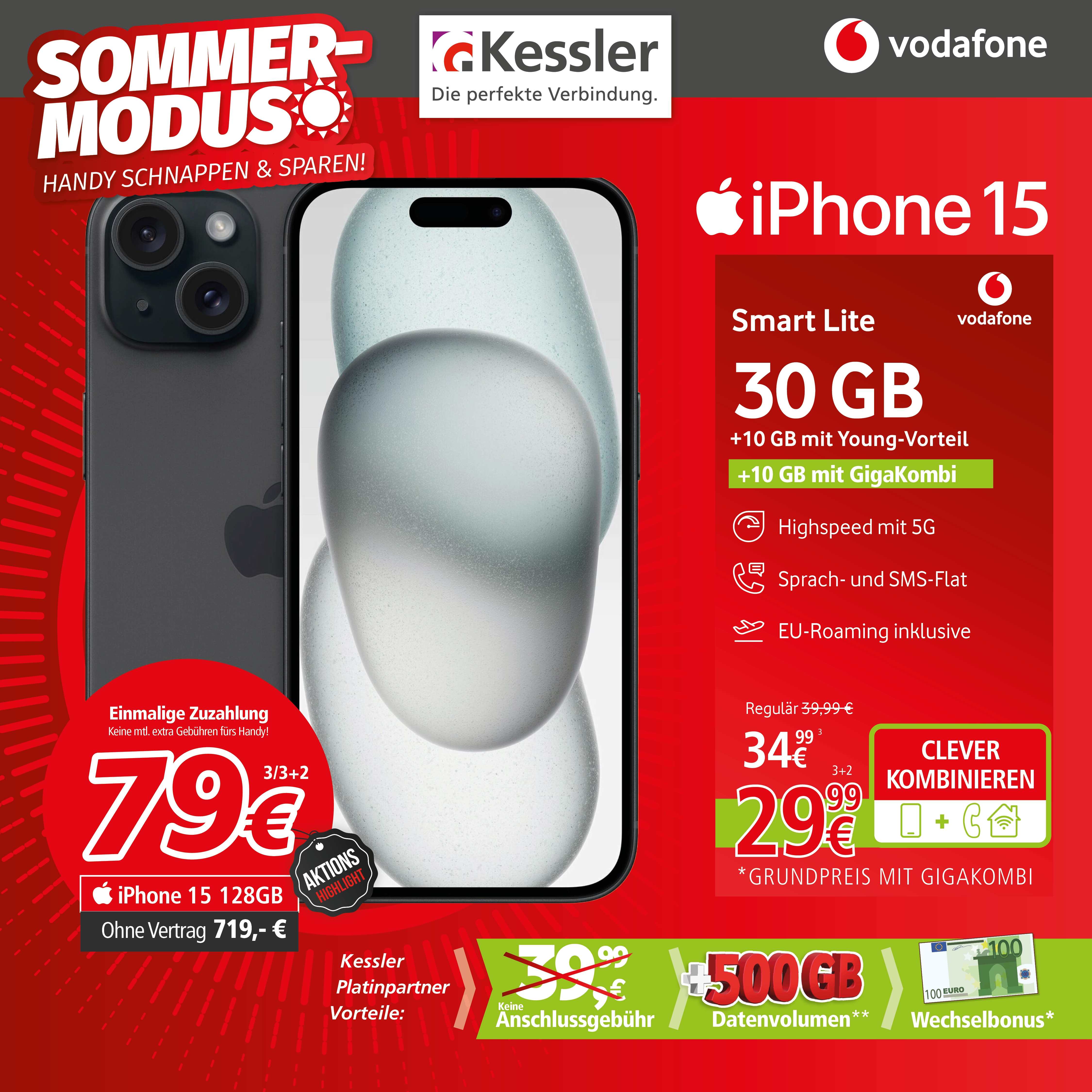 Vodafone Smart Lite mit Apple iPhone 15 128GB