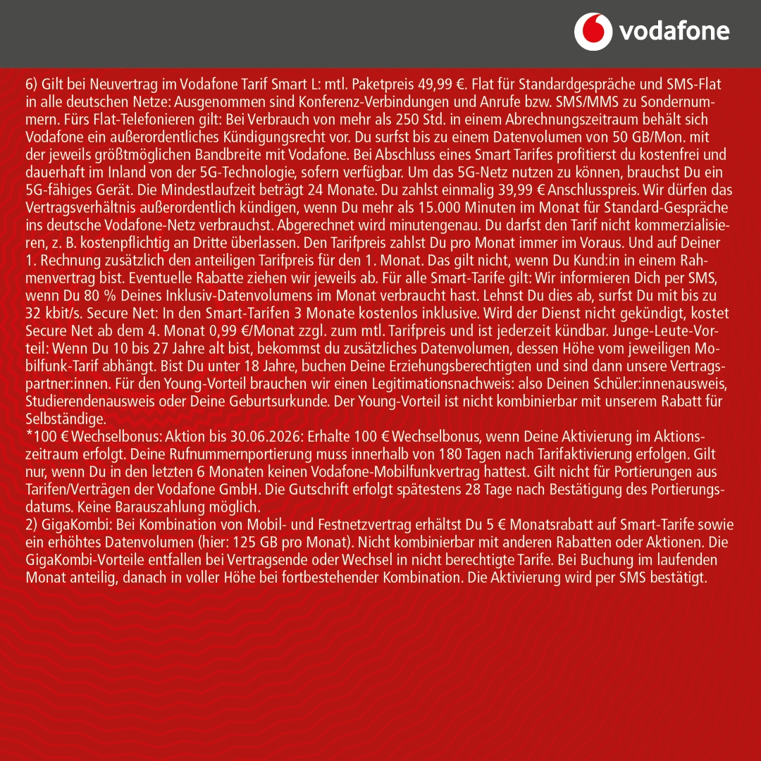 Vodafone Smart L mit iPhone 17 Pro Max