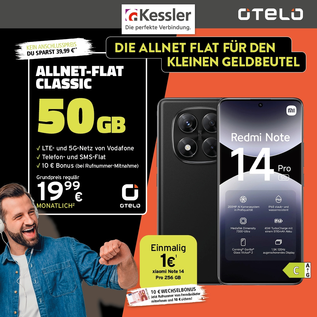 OTELO Classic mit Xiaomi Note 14 Pro 256GB