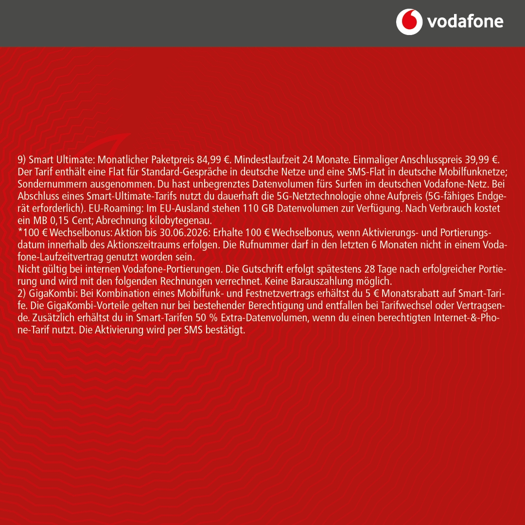 Vodafone Smart Ultimate mit IPhone 17 Pro Max