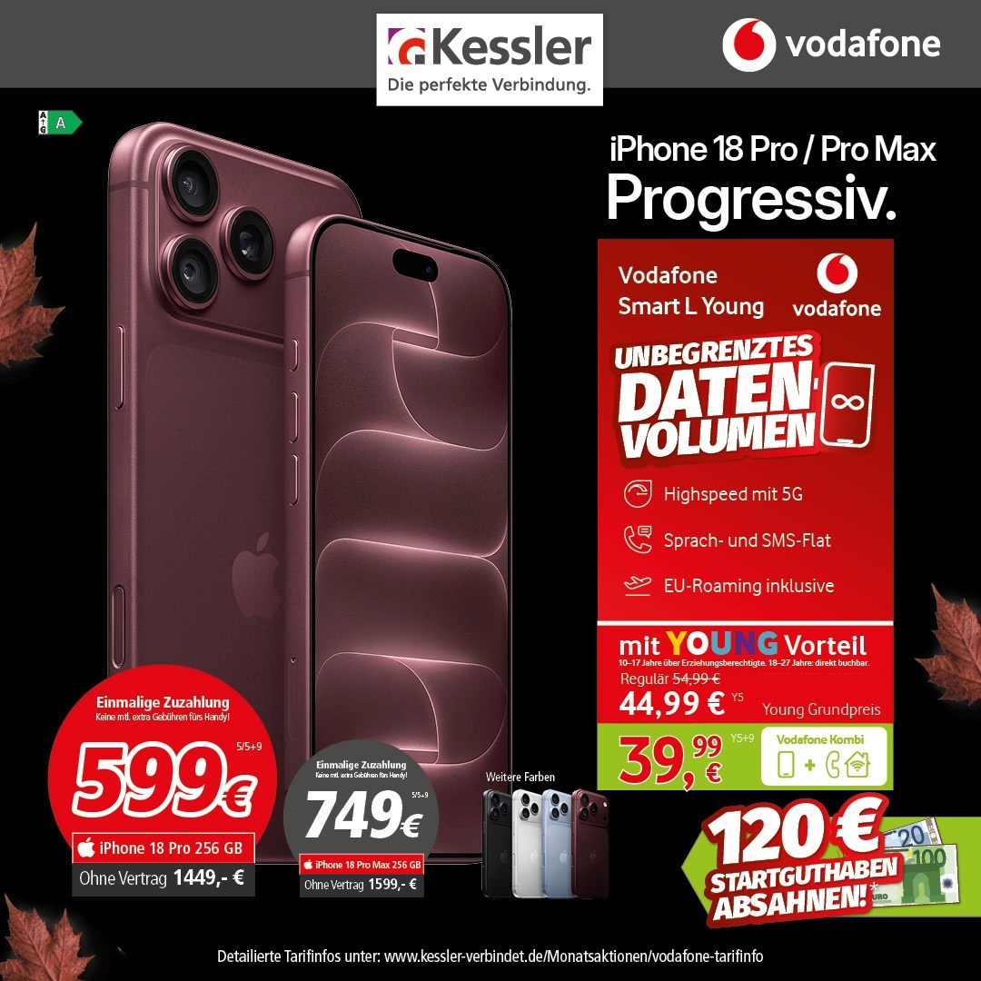 Vodafone Smart L Young mit iPhone 18 Pro 256GB