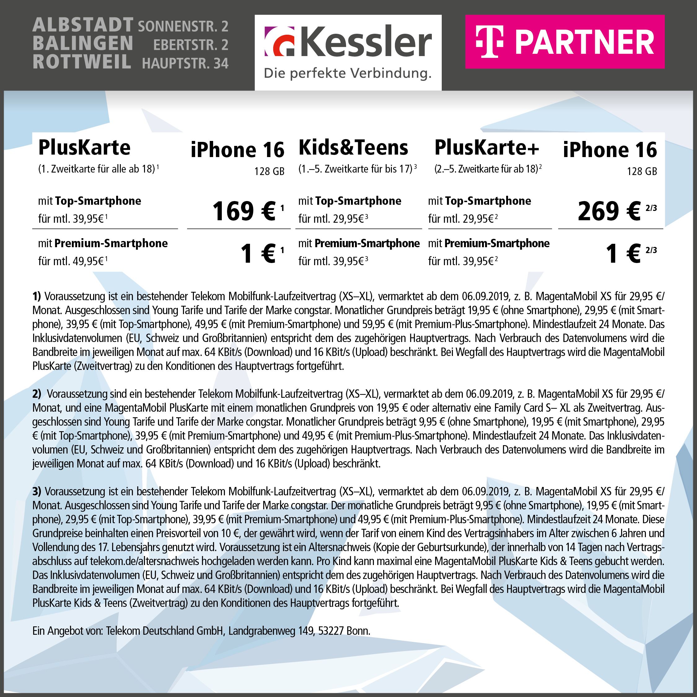 Telekom MagentaMobil PlusKarte mit iPhone 16