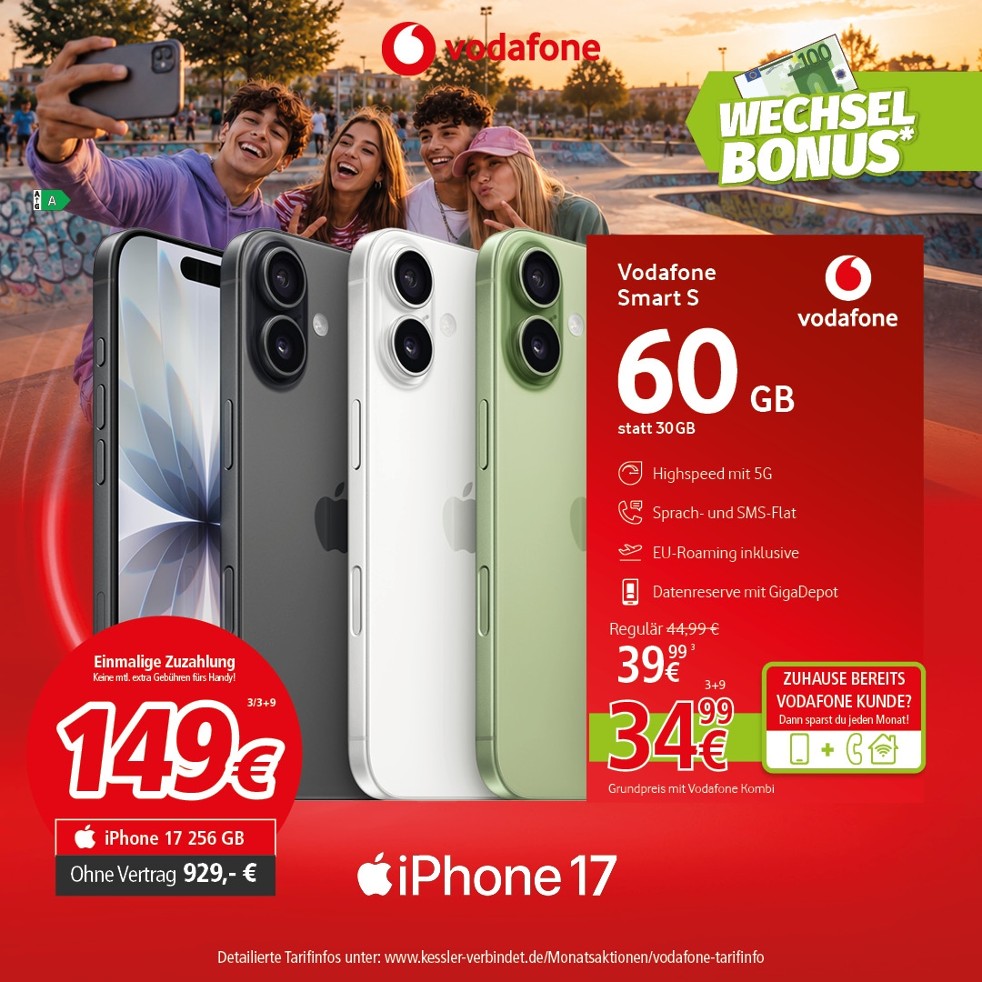 Vodafone Smart S mit Apple IPhone 17 256GB