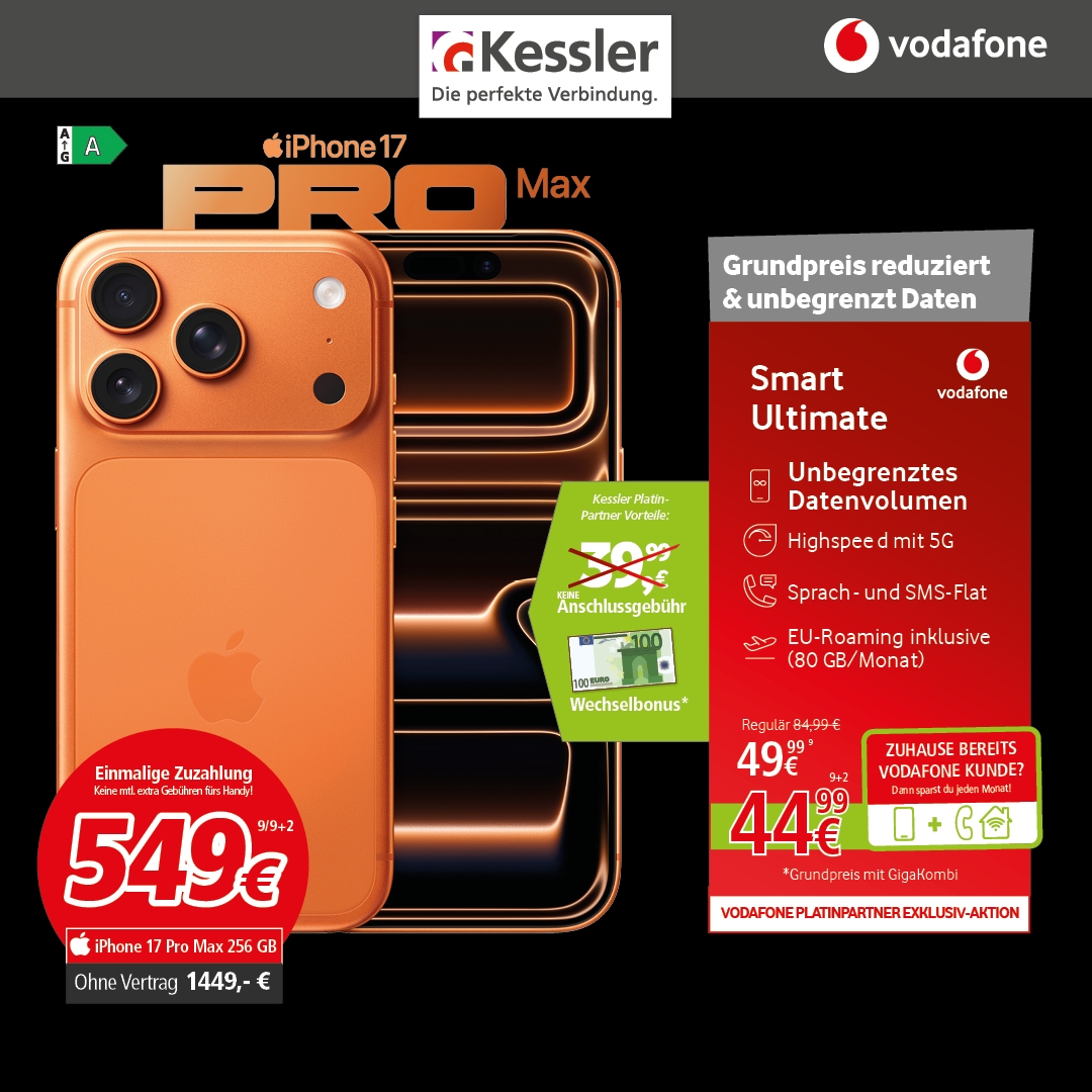 Vodafone Smart Ultimate mit IPhone 17 Pro Max