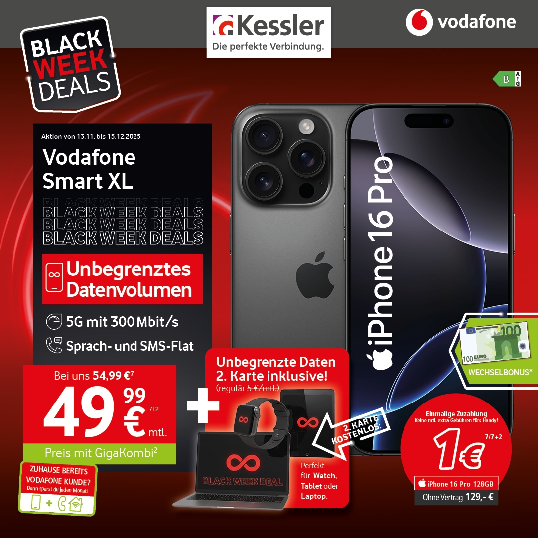 Vodafone Smart XL mit iPhone 16 Pro 128GB