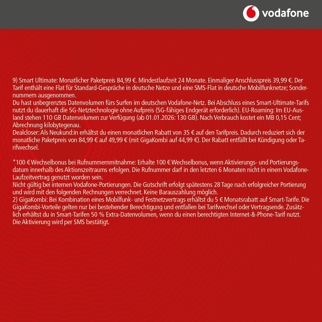 Vodafone Smart Ultimate mit Apple iPhone Air 256GB