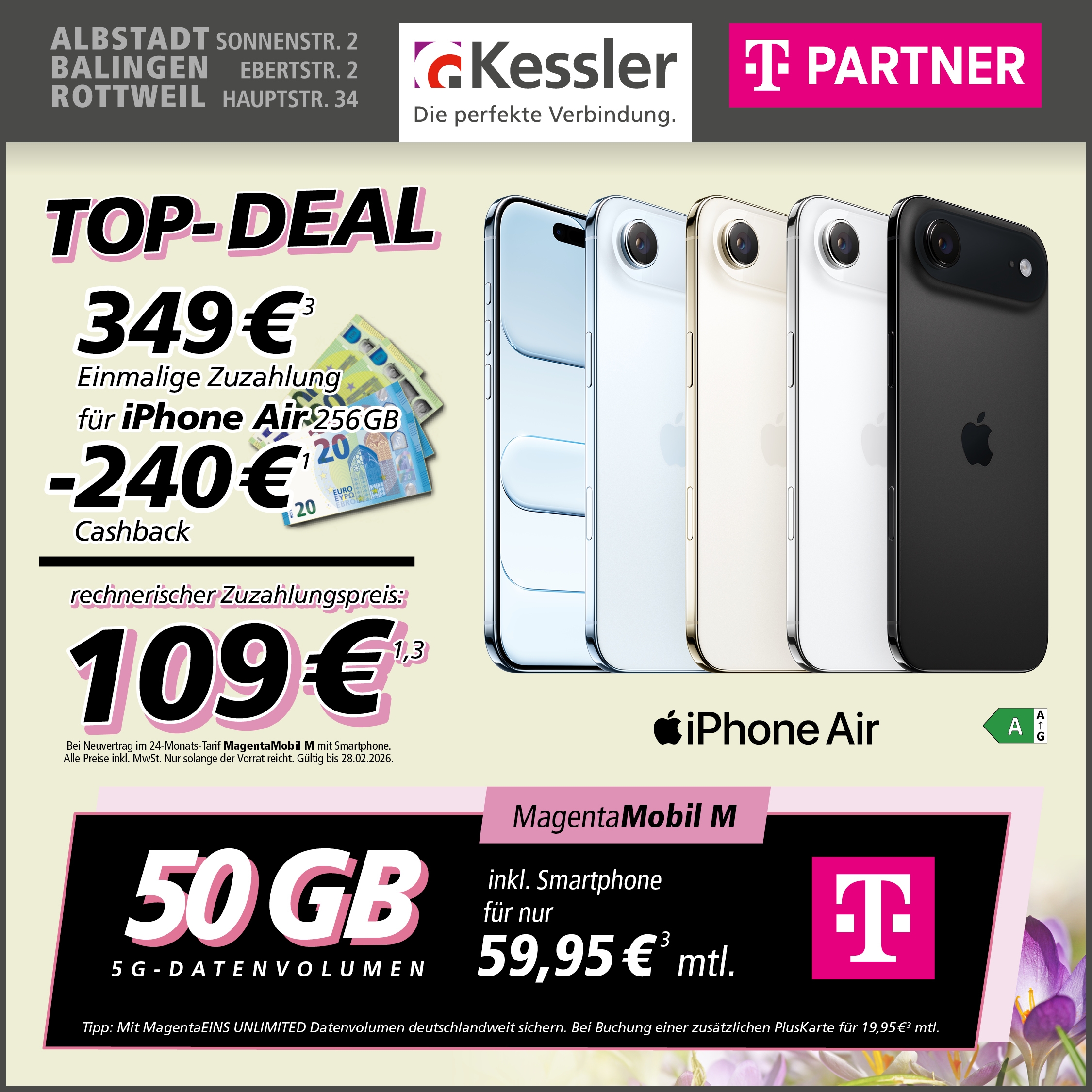 MagentaMobil M und IPhone Air 256GB