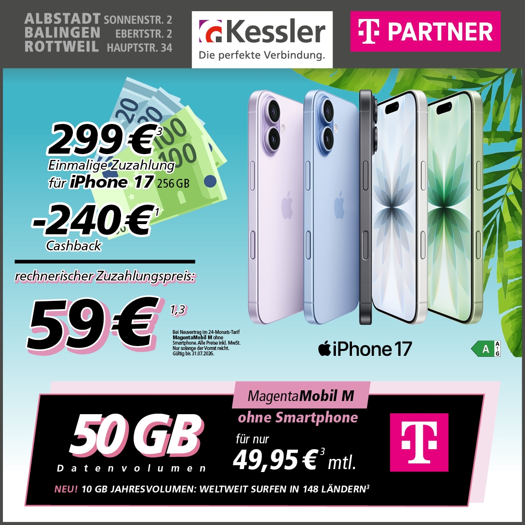 MagentaMobil M mit Apple iPhone 17 256GB