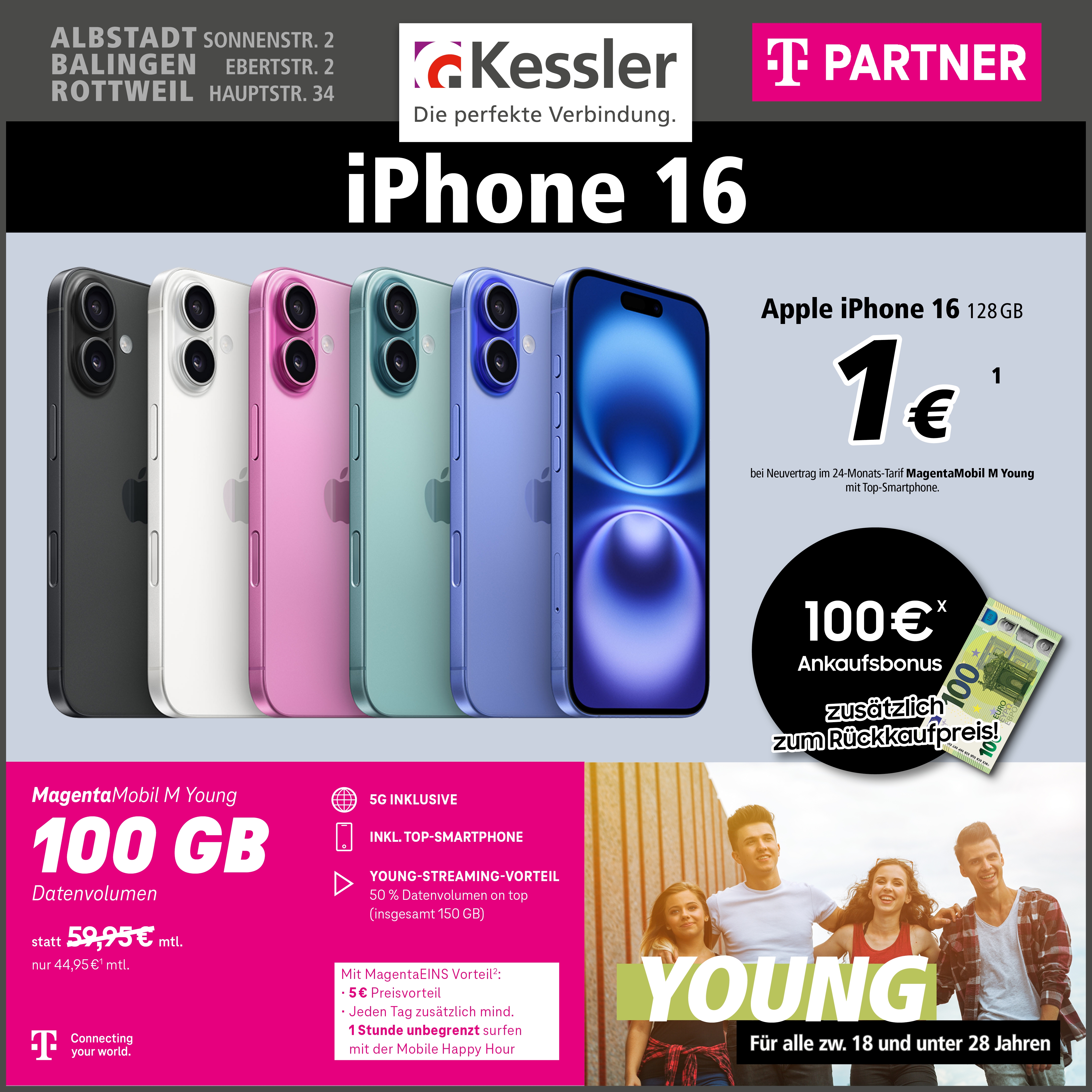 MagentaMobil M Young mit IPhone 16