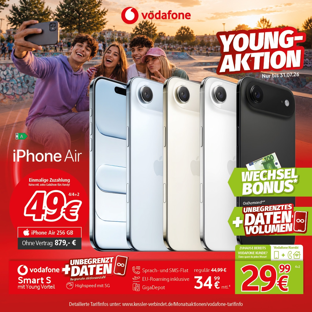 Vodafone Smart S Young mit iPhone Air 256GB