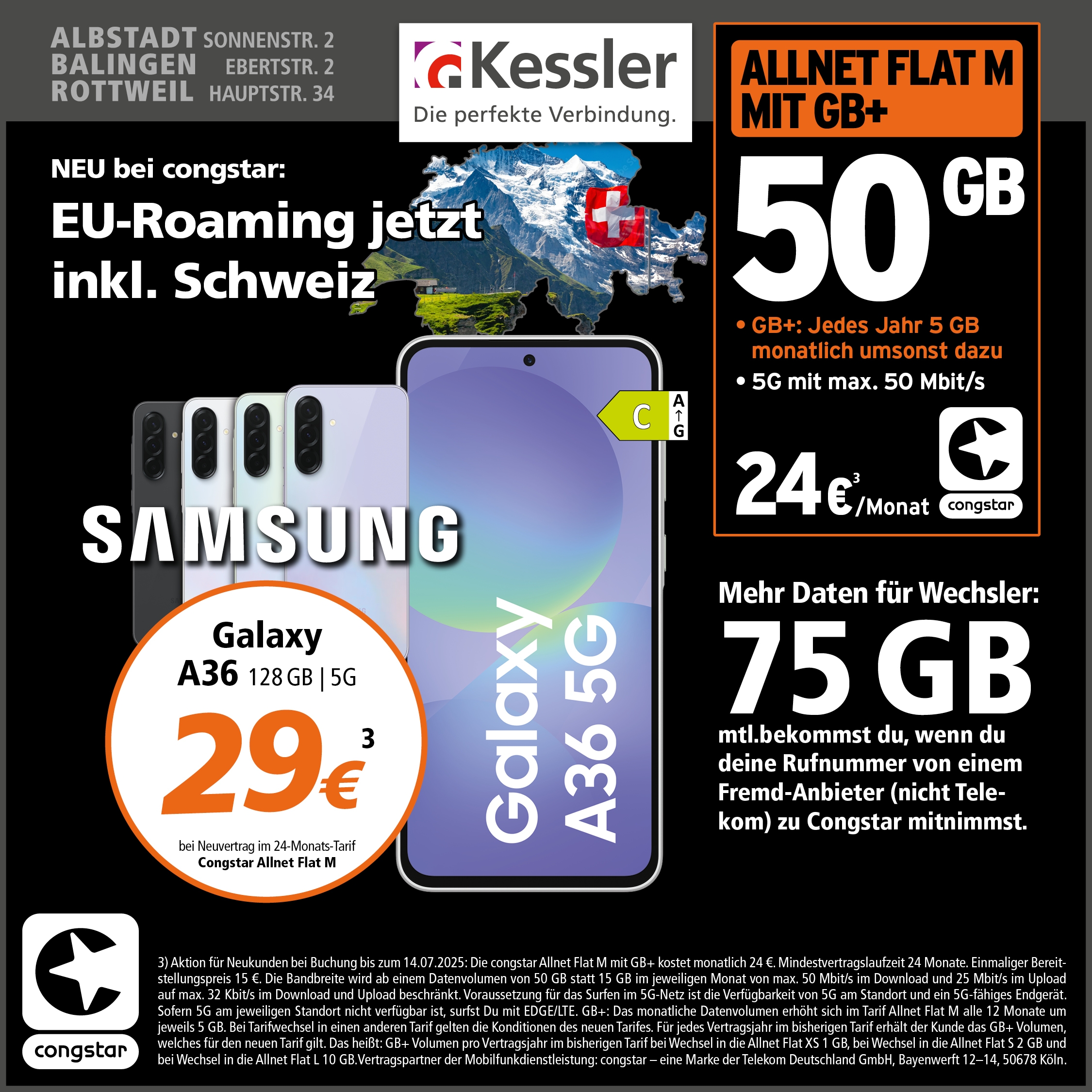 Congstar Allnet M mit GB+ und Samsung A36 5G