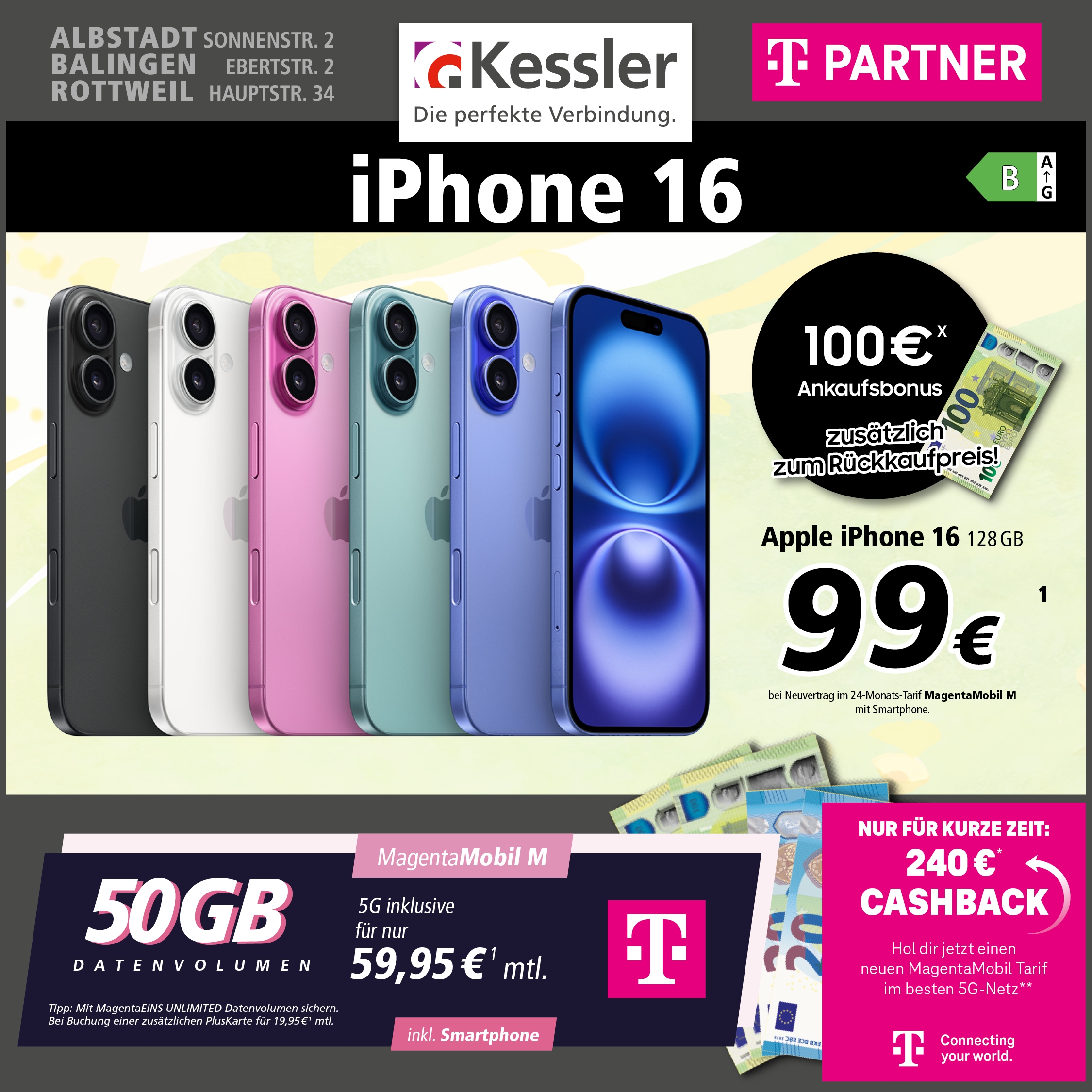 Magenta Mobil M mit Apple iPhone 16
