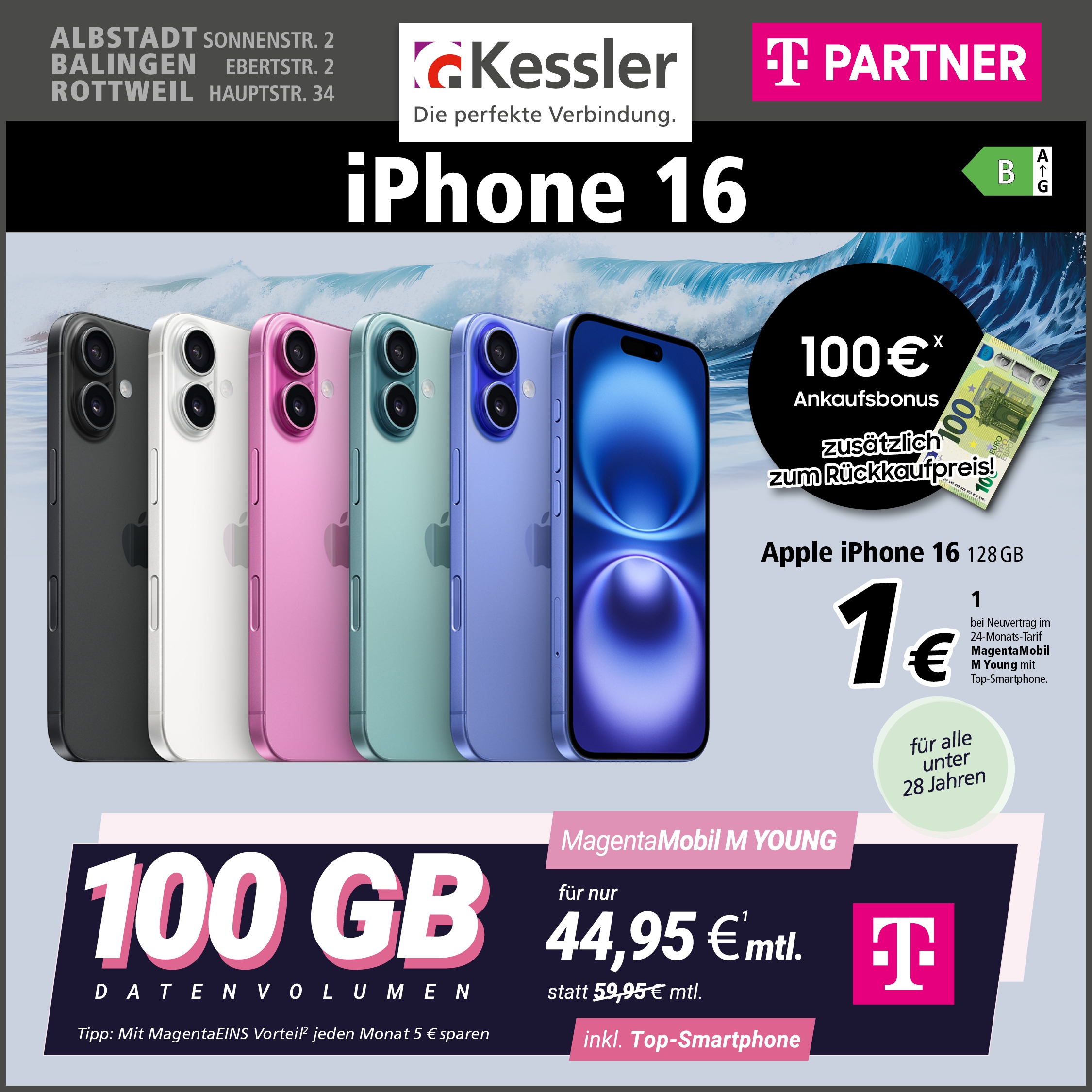 MagentaMobil M Young mit IPhone 16