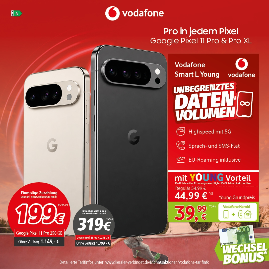 Vodafone Smart L Young mit Google Pixel 11 Pro