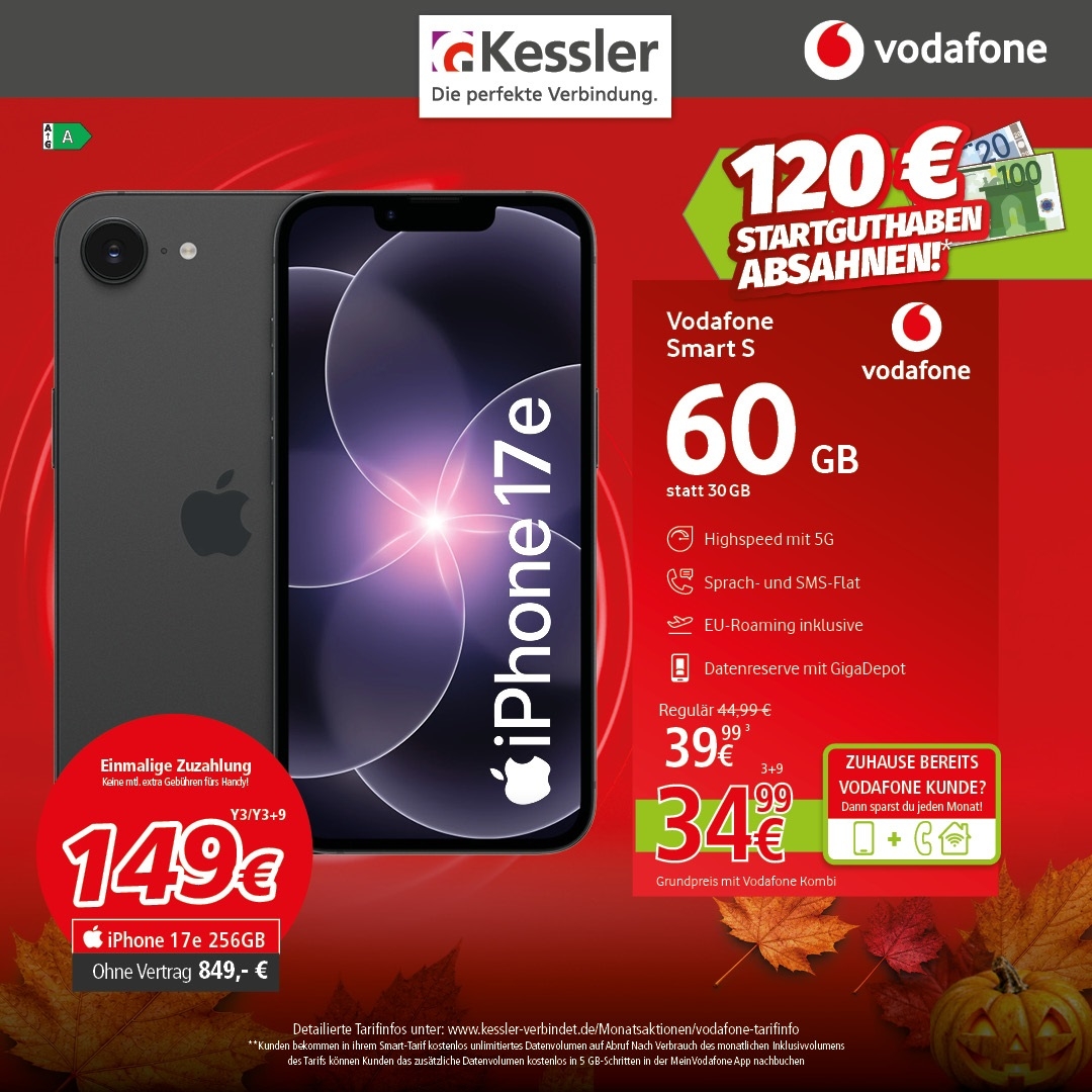 Vodafone Smart S mit iPhone 17e 256GB