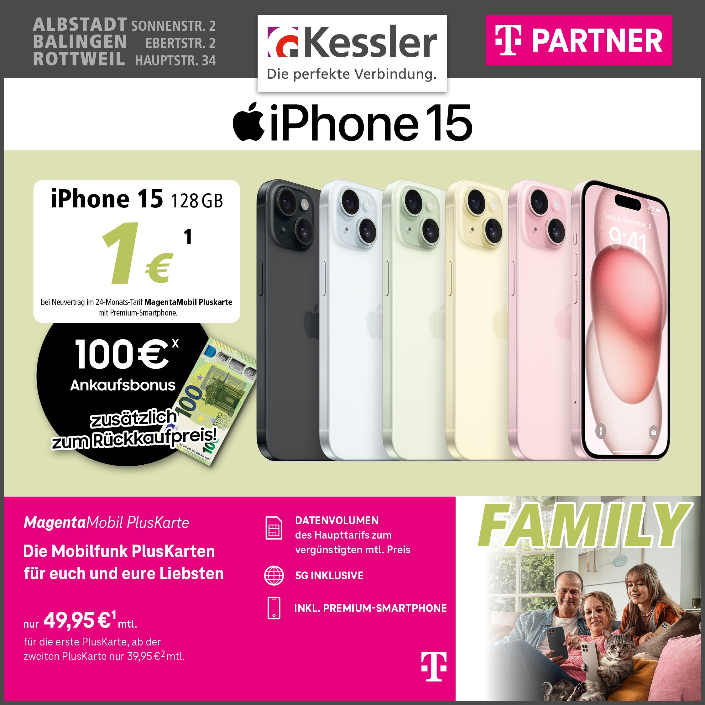 MagentaMobil PlusKarte mit iPhone 15