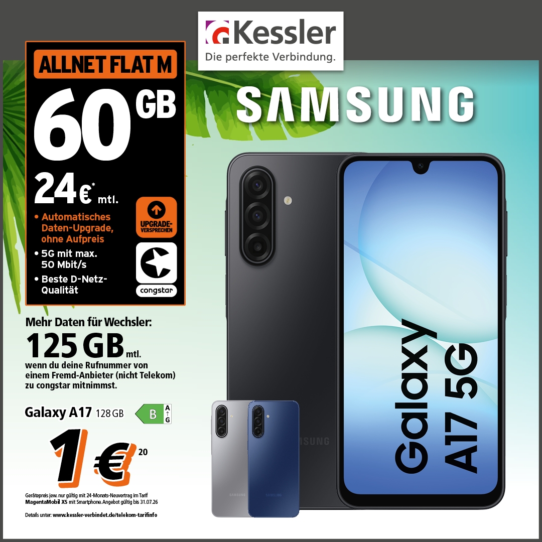Congstar Allnet M mit GB+ und Galaxy A17 5G