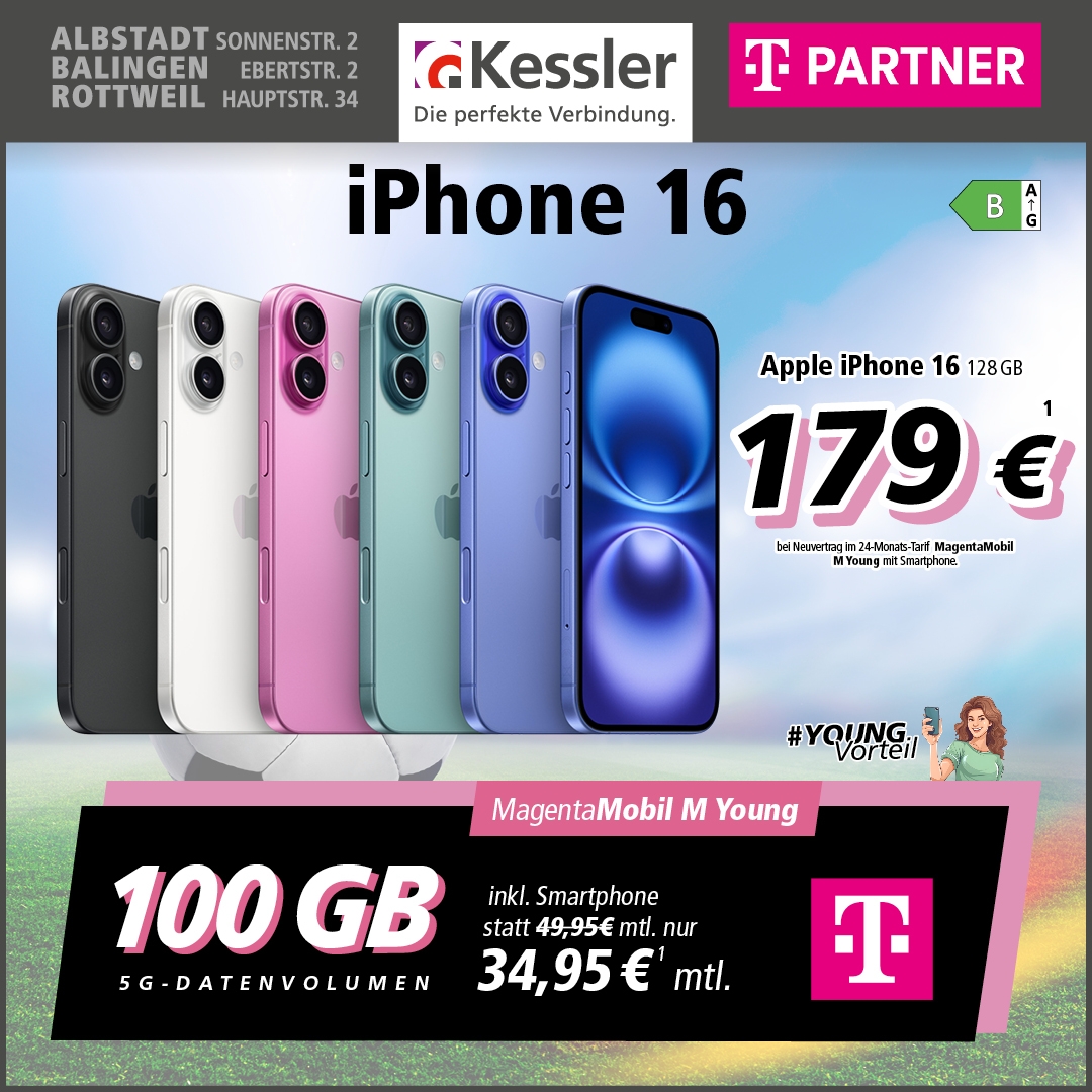 Magenta Mobil M Young mit Apple iPhone 16