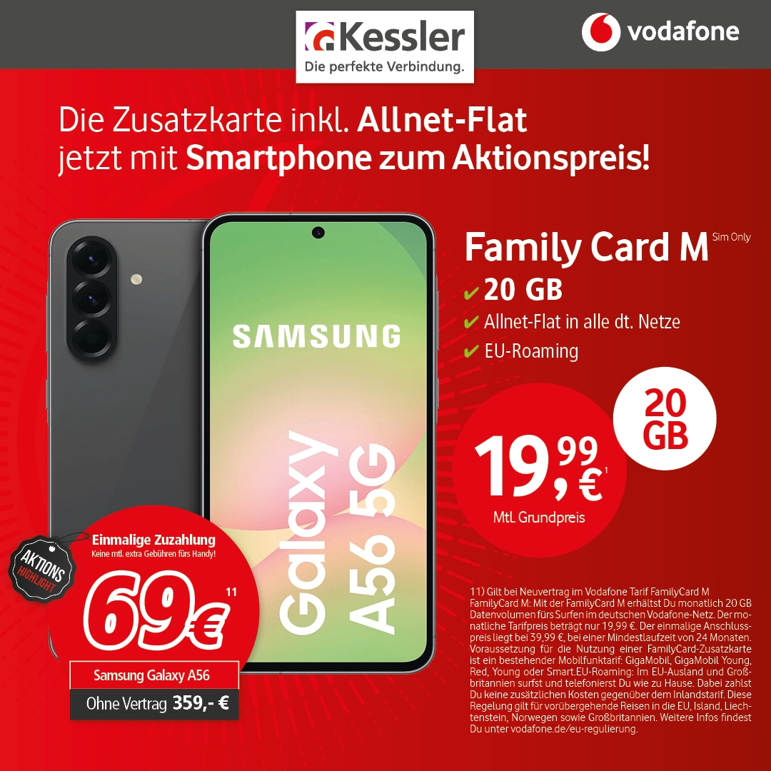 Vodafone FamilyCard M m. Samsung A56 5G